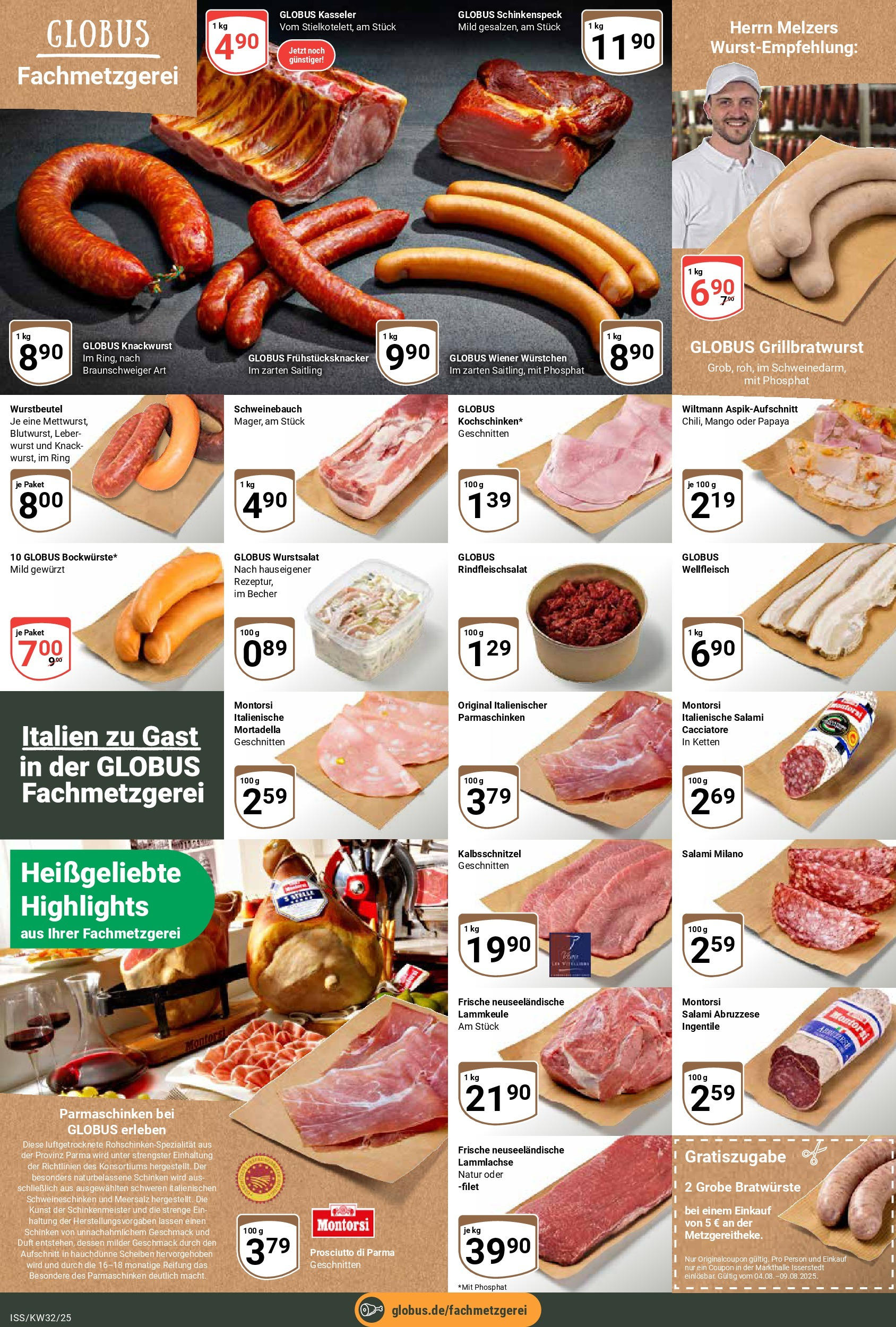 Globus prospekt Isserstedt	 (ab 03.08.2025) » Angebote online | Seite: 12 | Produkte: Schweinebauch, Duft, Wurst, Schinken