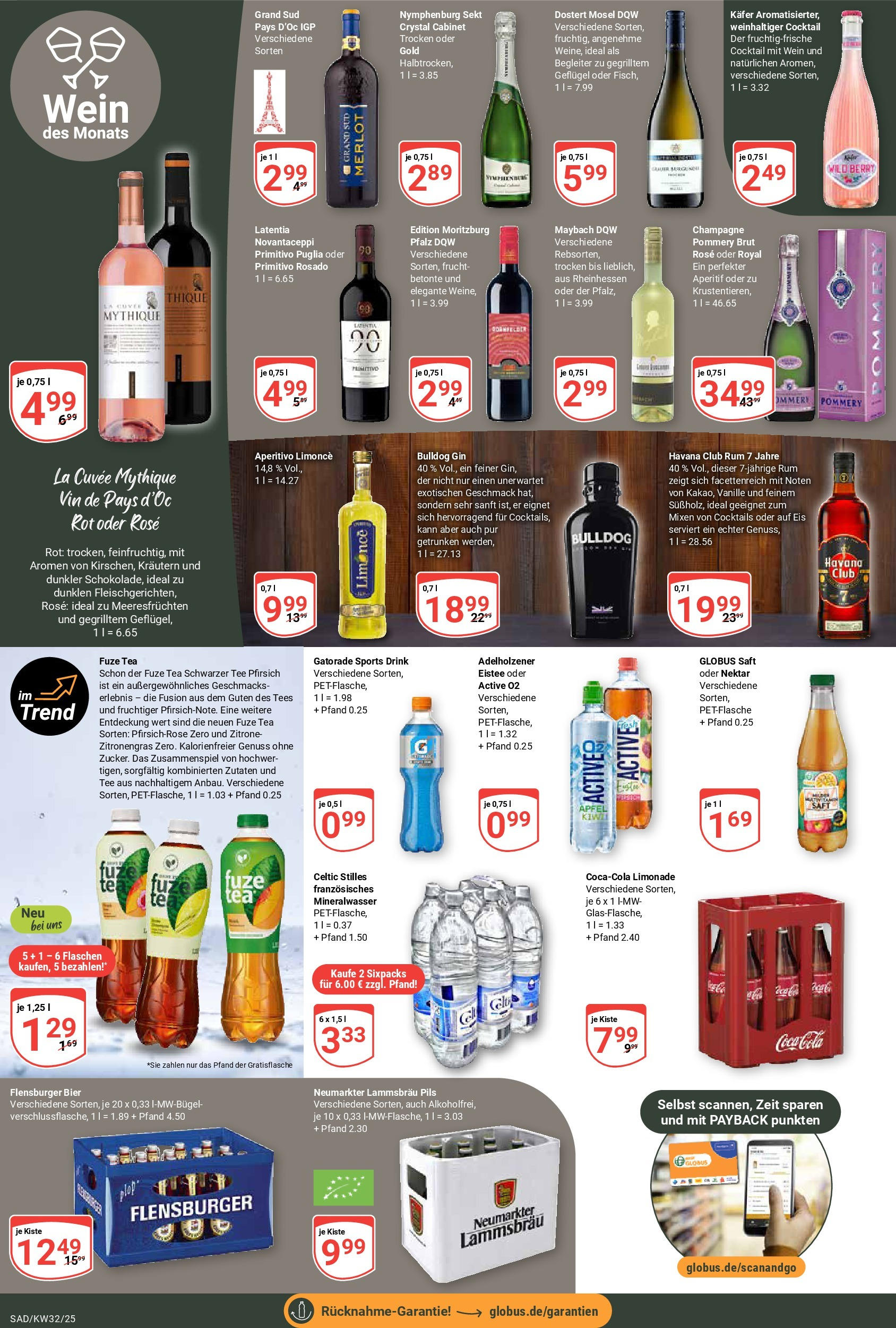 Globus prospekt Schwandorf	 (ab 03.08.2025) » Angebote online | Seite: 16 | Produkte: Rum, Saft, Wein, Tee