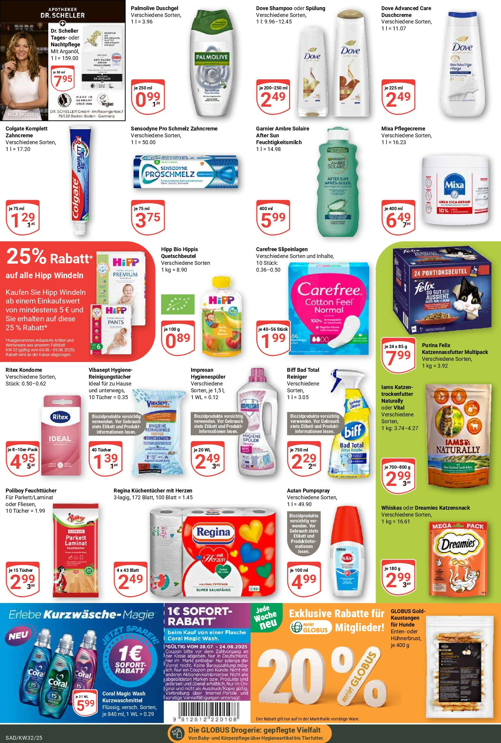 Globus prospekt Schwandorf	 (ab 03.08.2025) » Angebote online | Seite: 20 | Produkte: Shampoo, Spülung, Duschgel, After Sun
