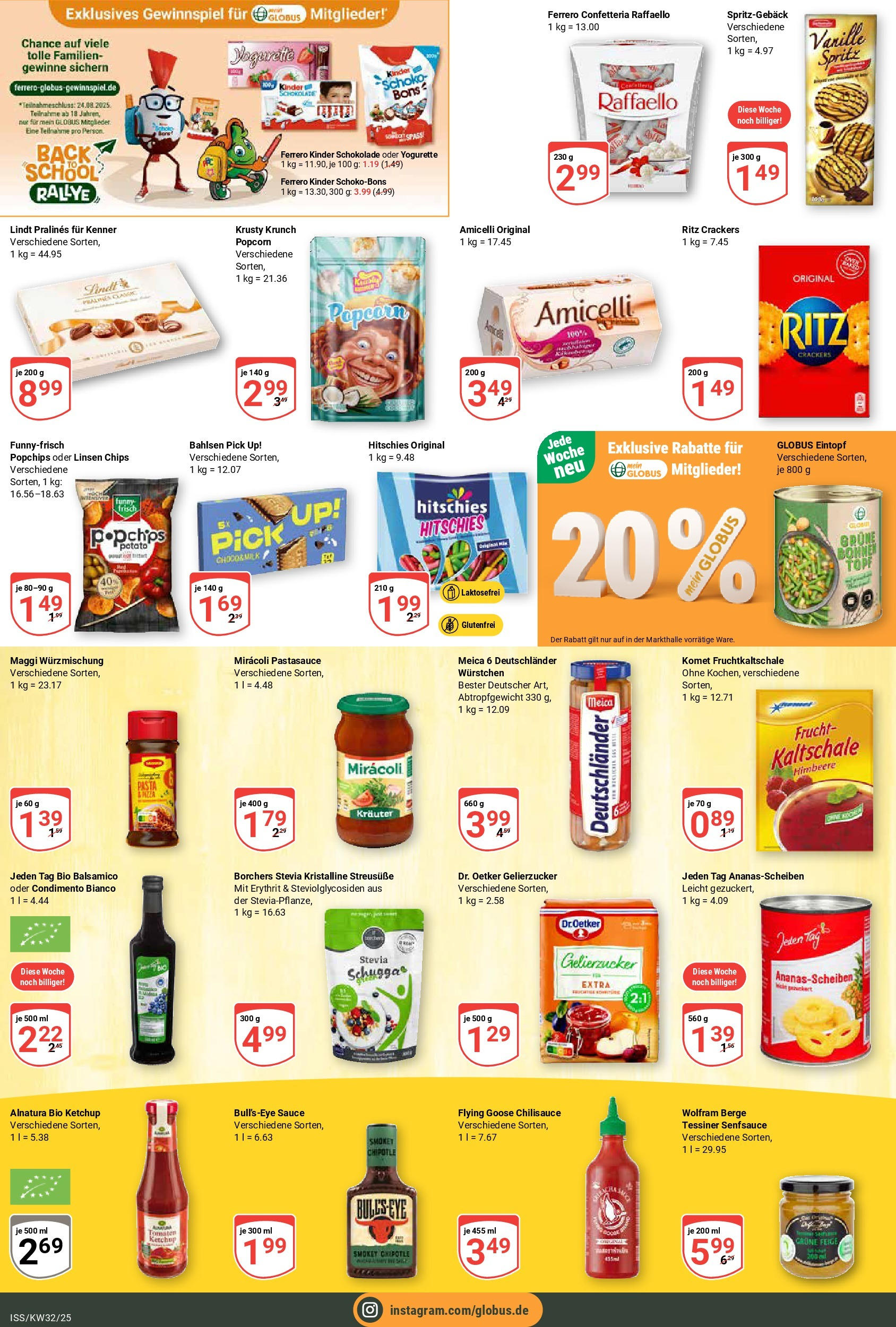 Globus prospekt Isserstedt	 (ab 03.08.2025) » Angebote online | Seite: 16 | Produkte: Balsamico, Lindt, Chips, Ketchup