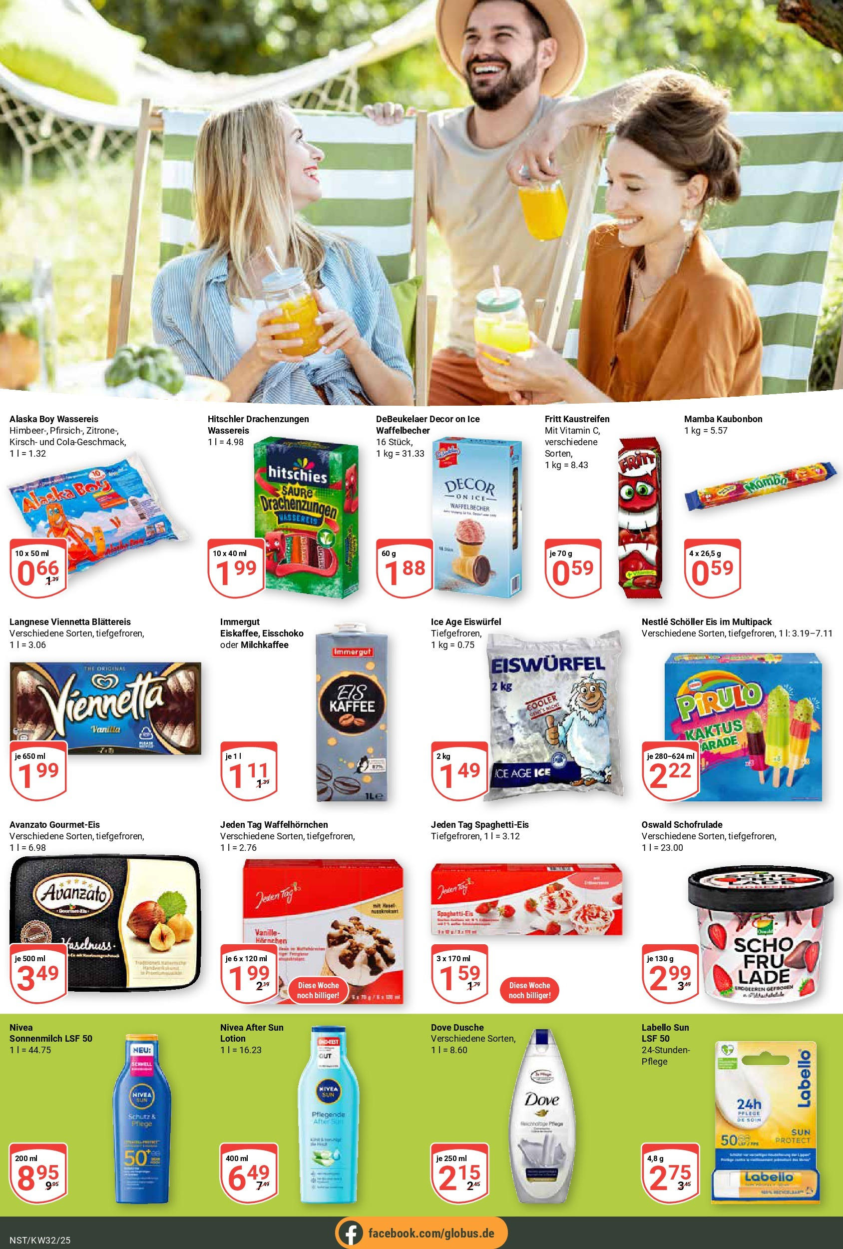 Globus prospekt Neustadt (ab 03.08.2025) » Angebote ab Montag | Seite: 14 | Produkte: Langnese, Dusche, After Sun, Eis Globus prospekt Neustadt (ab 03.08.2025) » Angebote online | Seite: 14 | Produkte: Langnese, Dusche, After Sun, Eis