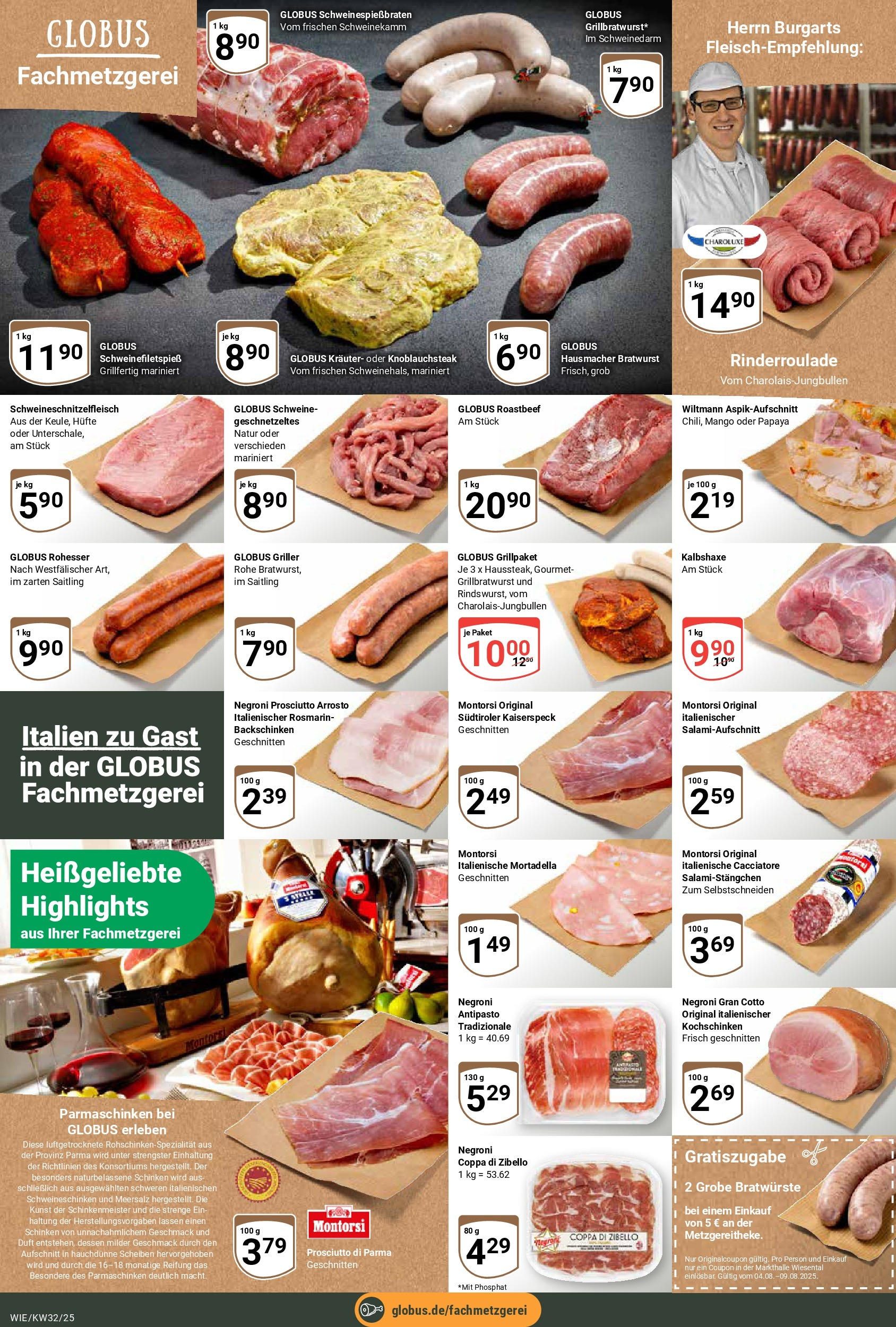 Globus prospekt Waghäusel (ab 03.08.2025) » Angebote ab Montag | Seite: 6 | Produkte: Bratwurst, Mango, Schinken, Griller Globus prospekt Waghäusel (ab 03.08.2025) » Angebote online | Seite: 6 | Produkte: Bratwurst, Mango, Schinken, Griller