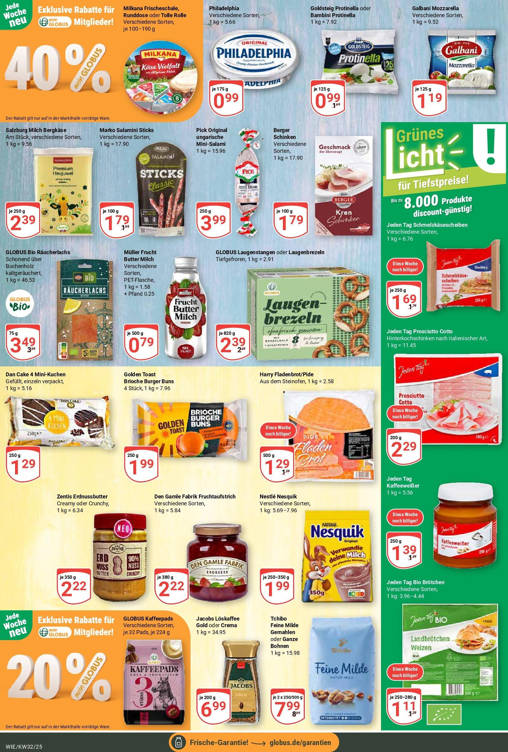 Globus prospekt Waghäusel (ab 03.08.2025) » Angebote ab Montag | Seite: 9 | Produkte: Nesquik, Butter, Käse, Kuchen Globus prospekt Waghäusel (ab 03.08.2025) » Angebote online | Seite: 9 | Produkte: Nesquik, Butter, Käse, Kuchen