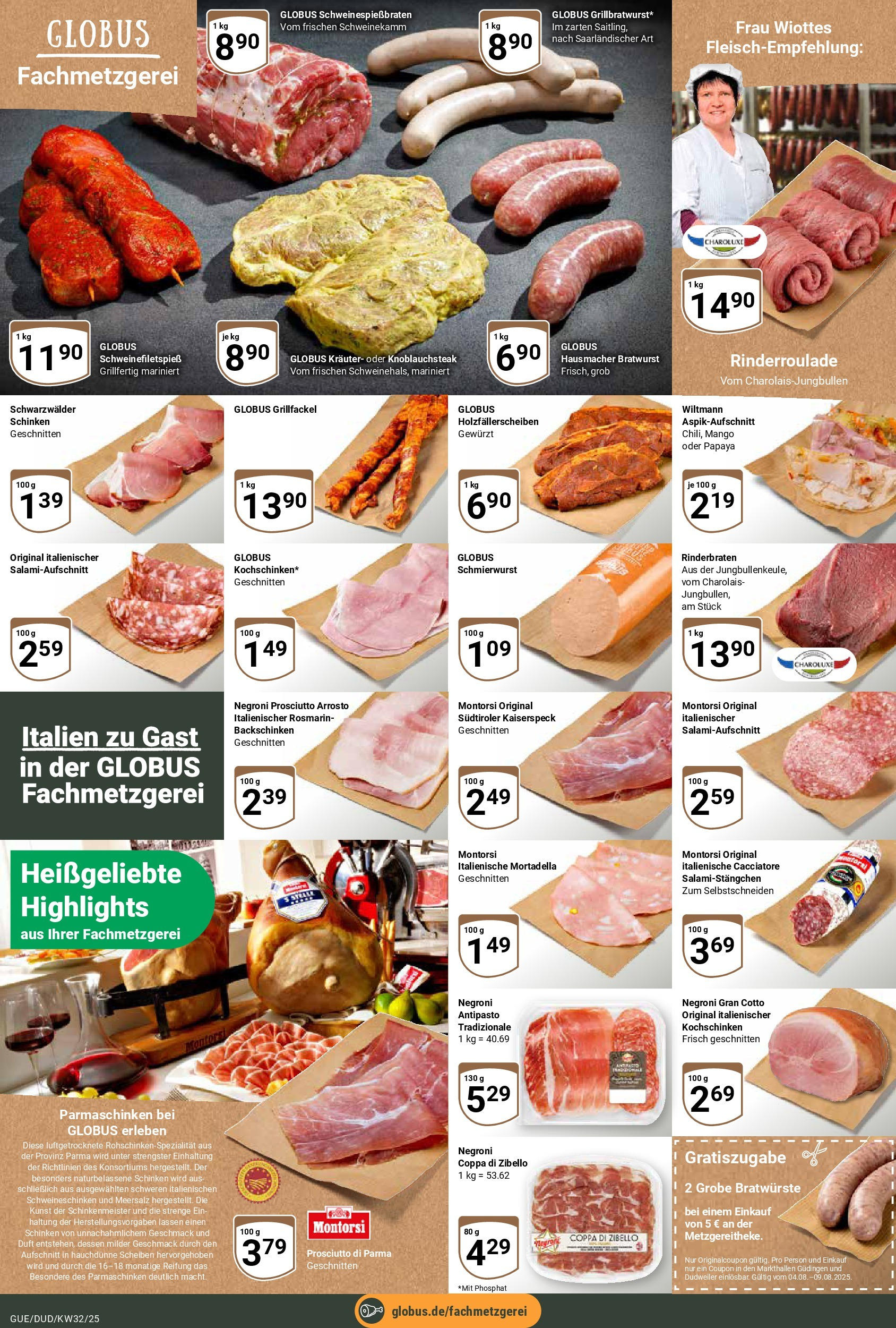 Globus prospekt Saarbrücken-Dudweiler	 (ab 03.08.2025) » Angebote online | Seite: 8 | Produkte: Rinderbraten, Bratwurst, Duft, Mango
