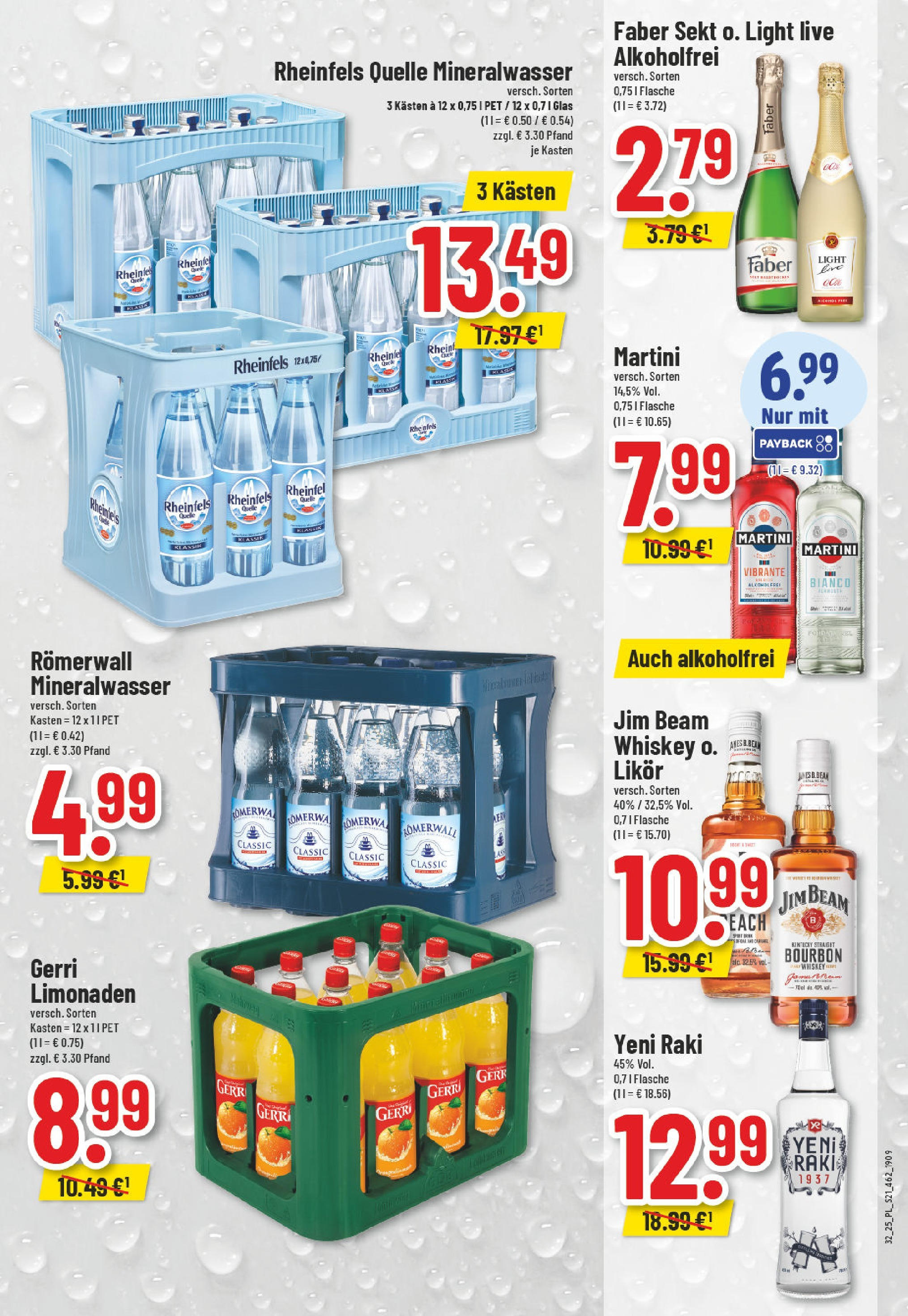 Edeka prospekt Moers-Rheinkamp	 (ab 03.08.2025) » Angebote Online | Seite: 21 | Produkte: Likör, Mineralwasser, Whiskey, Rheinfels quelle