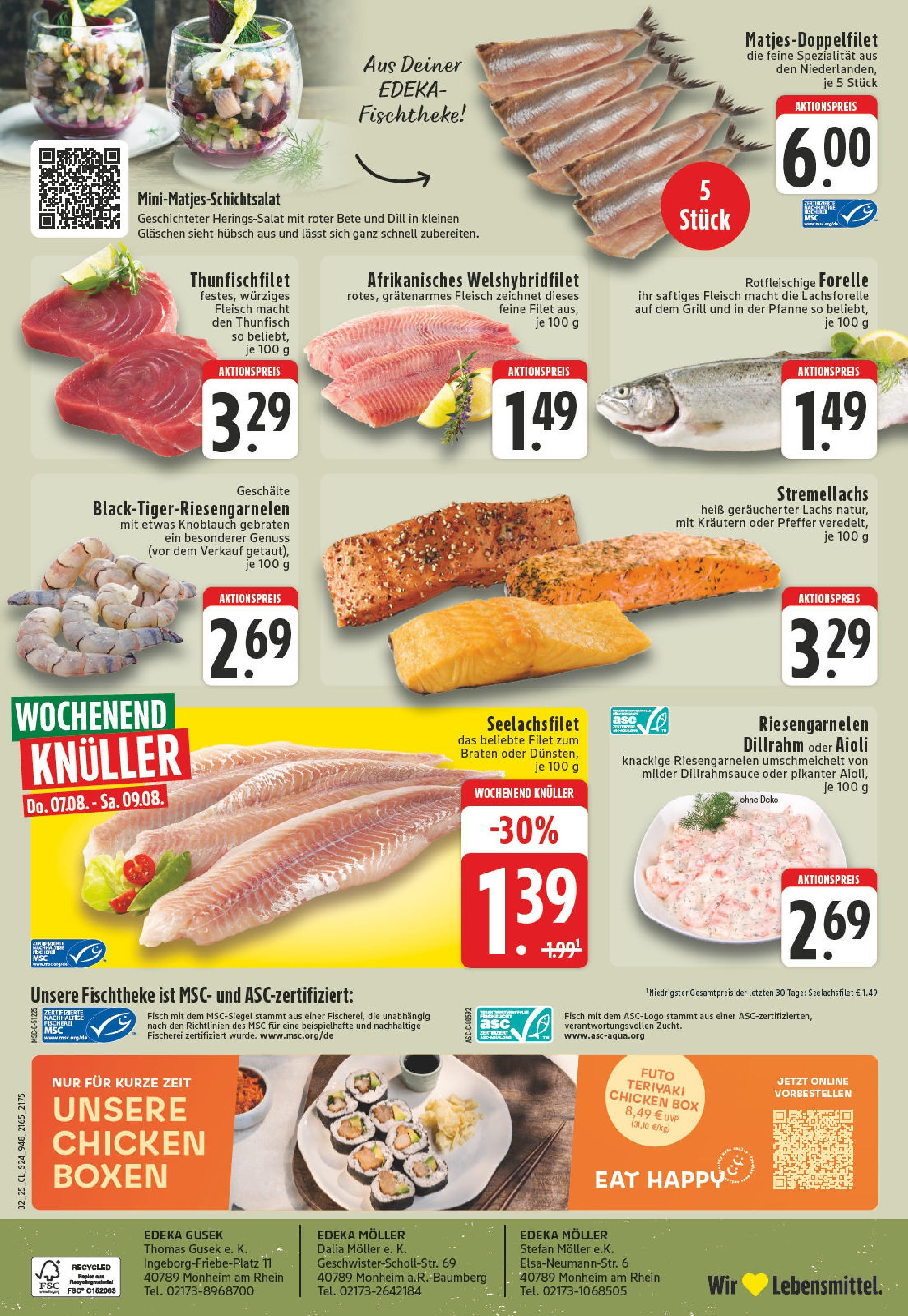 Edeka prospekt Monheim Am Rhein (ab 03.08.2025) » Angebote Online | Seite: 24 | Produkte: Thunfisch, Lachs, Pfeffer, Fleisch Edeka prospekt Monheim Am Rhein (ab 03.08.2025) » Angebote Online | Seite: 24 | Produkte: Thunfisch, Lachs, Pfeffer, Fleisch
