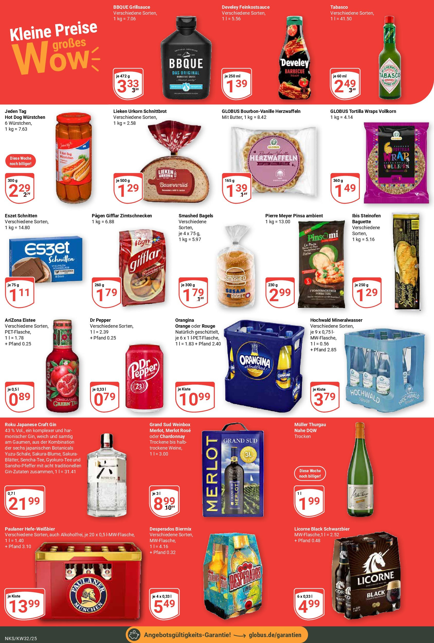 Globus prospekt Neunkirchen	 (ab 03.08.2025) » Angebote online | Seite: 6 | Produkte: Merlot, Rouge, Desperados, Paulaner