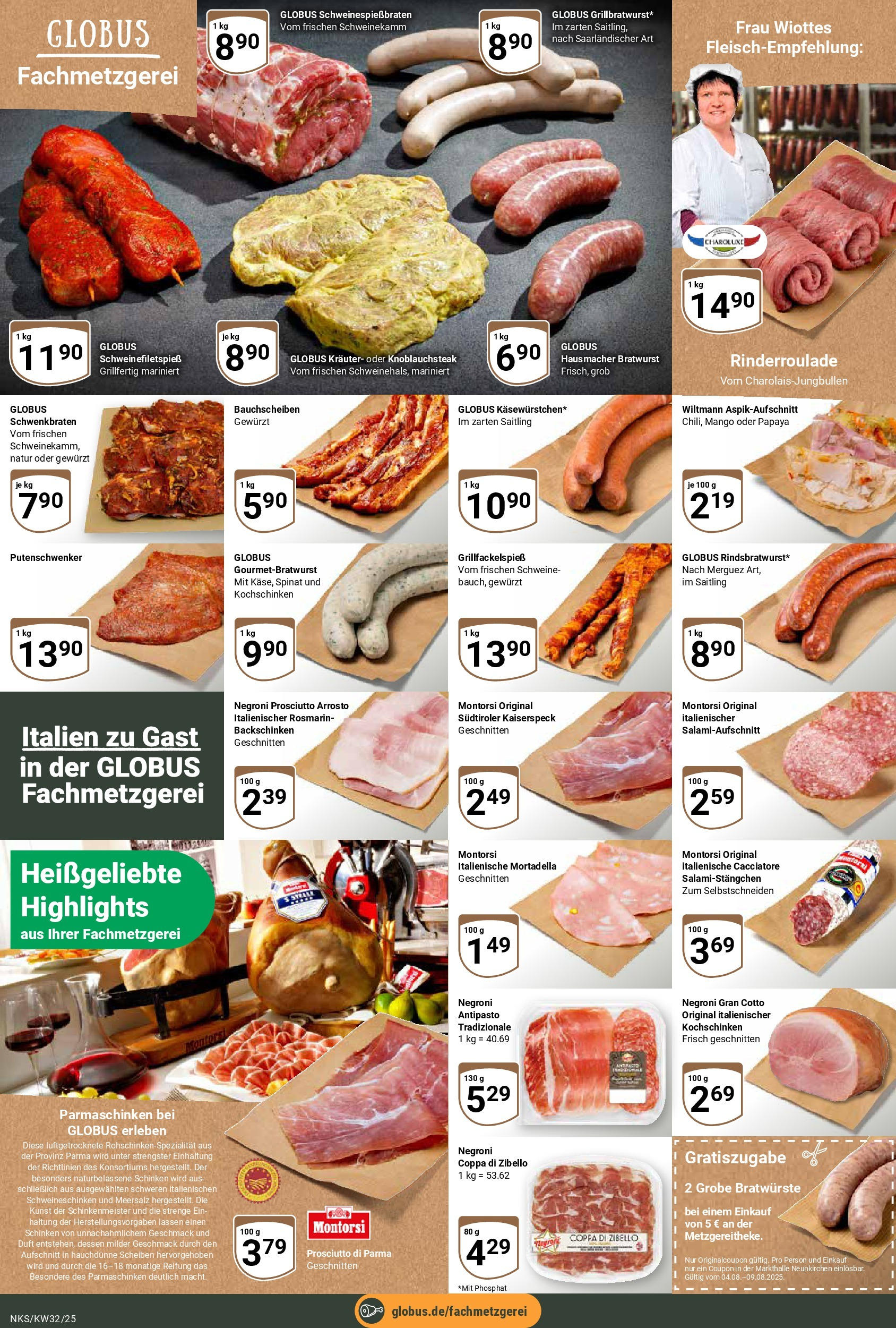 Globus prospekt Neunkirchen	 (ab 03.08.2025) » Angebote online | Seite: 11 | Produkte: Bratwurst, Duft, Mango, Schinken