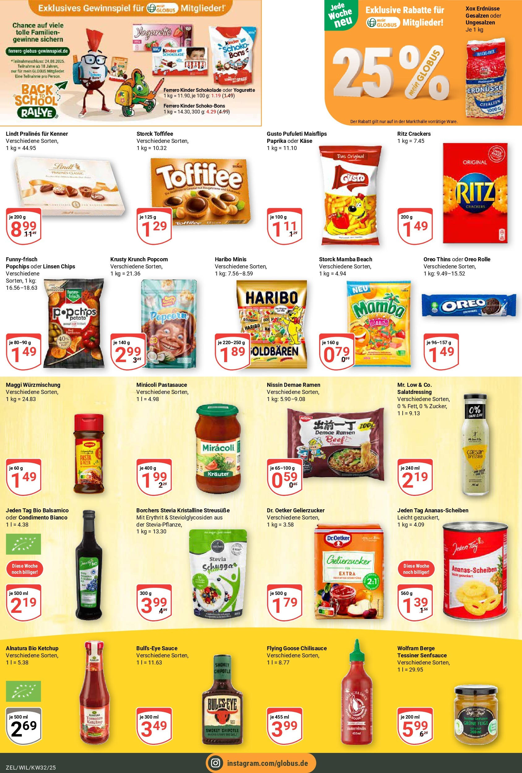Globus prospekt Wittlich	 (ab 03.08.2025) » Angebote online | Seite: 10 | Produkte: Gelierzucker, Schokolade, Paprika, Toffifee