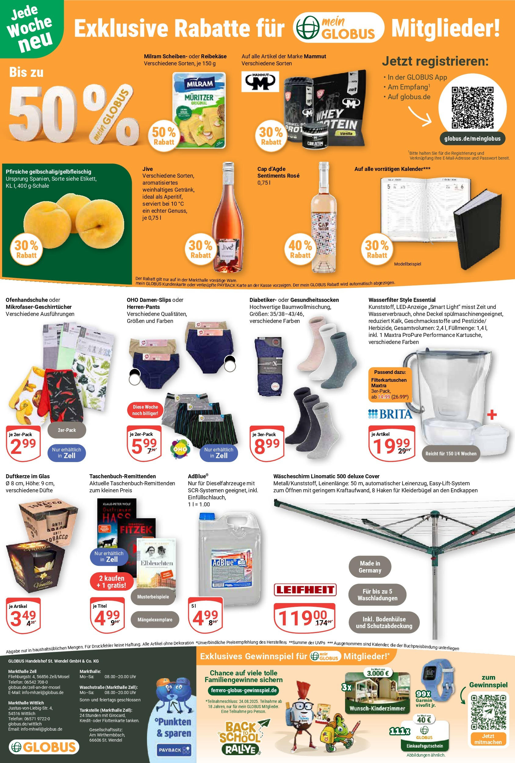 Globus prospekt Wittlich	 (ab 03.08.2025) » Angebote online | Seite: 25 | Produkte: Kleiderbügel, Milram, Telefon, Uhr