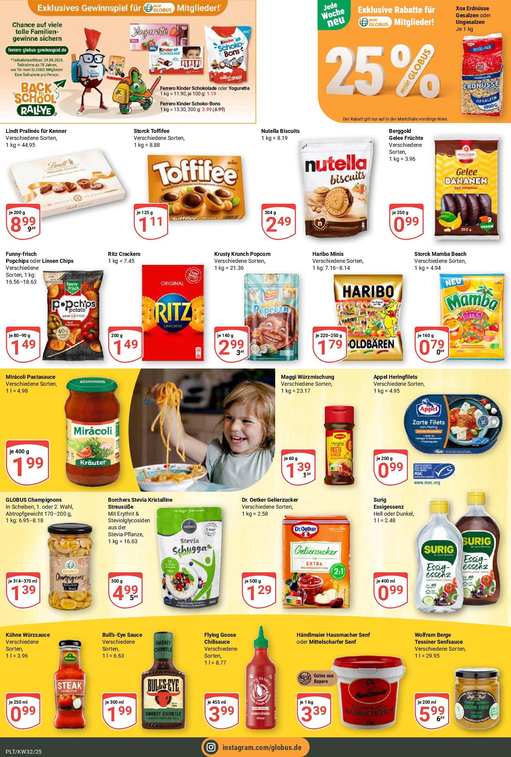 Globus prospekt Plattling (ab 03.08.2025) » Angebote ab Montag | Seite: 12 | Produkte: Gelierzucker, Haribo, Nutella, Champignons Globus prospekt Plattling (ab 03.08.2025) » Angebote online | Seite: 12 | Produkte: Gelierzucker, Haribo, Nutella, Champignons