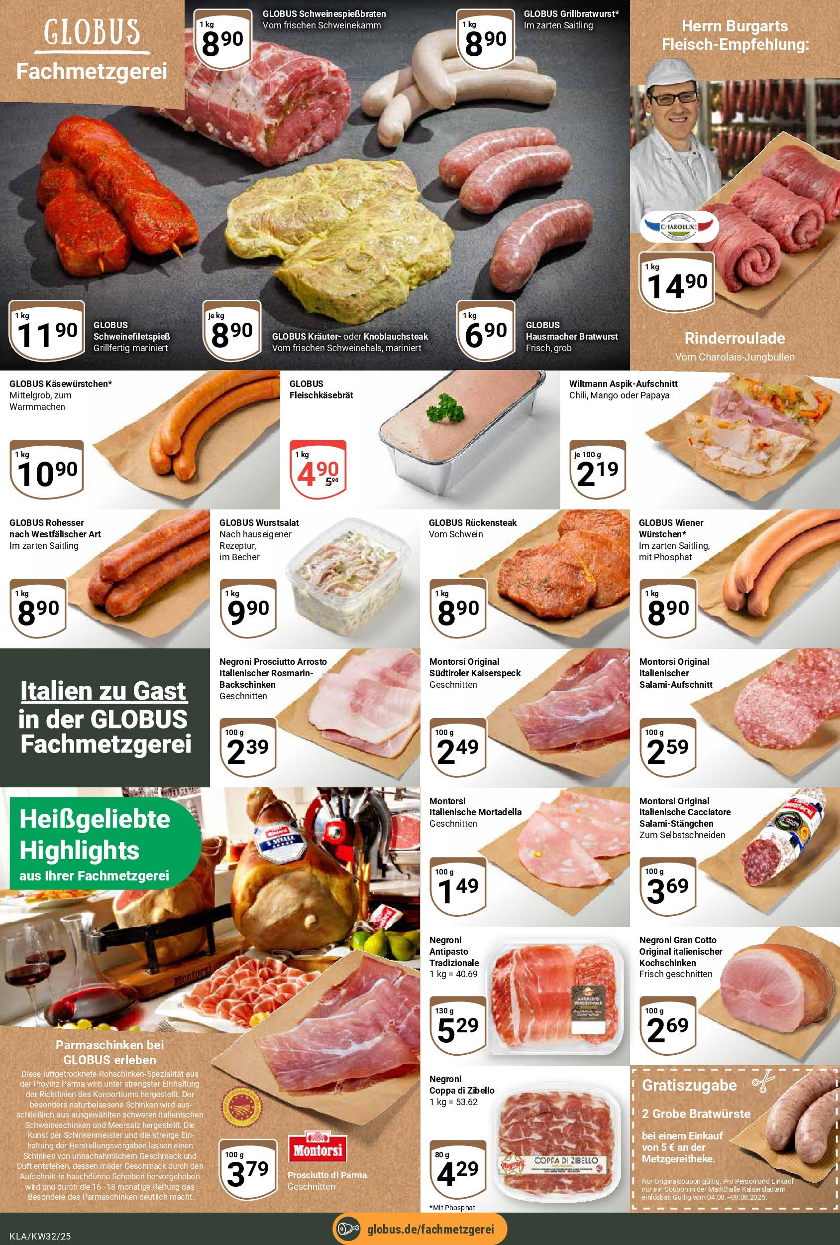 Globus prospekt Kaiserslautern	 (ab 03.08.2025) » Angebote online | Seite: 6 | Produkte: Bratwurst, Duft, Mango, Schinken