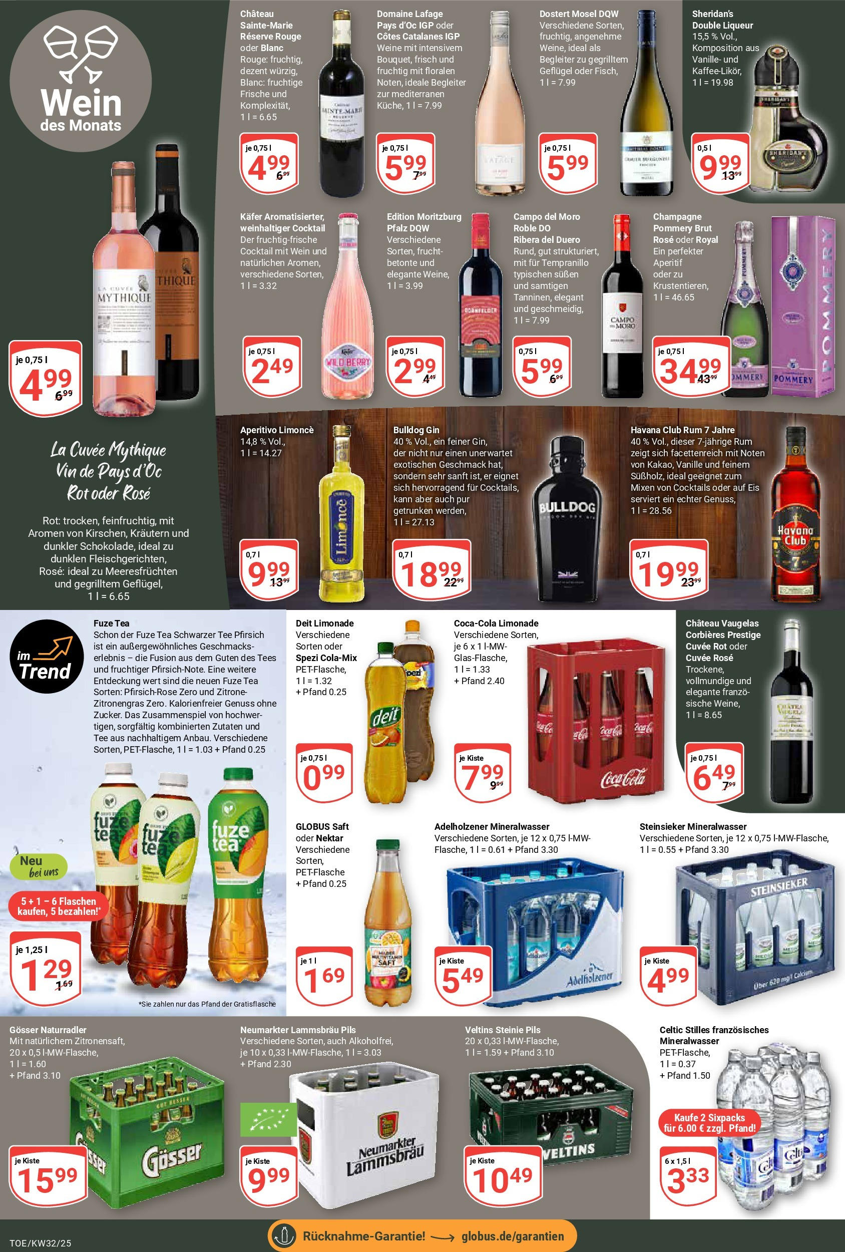 Globus prospekt Tönisvorst (ab 03.08.2025) » Angebote ab Montag | Seite: 18 | Produkte: Limonade, Mineralwasser, Tee, Veltins Globus prospekt Tönisvorst (ab 03.08.2025) » Angebote online | Seite: 18 | Produkte: Limonade, Mineralwasser, Tee, Veltins