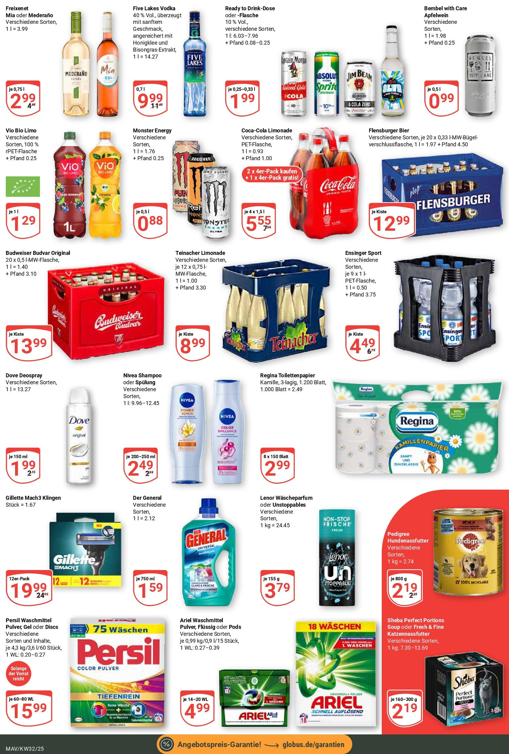 Globus prospekt Mannheim	 (ab 03.08.2025) » Angebote online | Seite: 3 | Produkte: Lenor, Ariel, Monster, Vodka