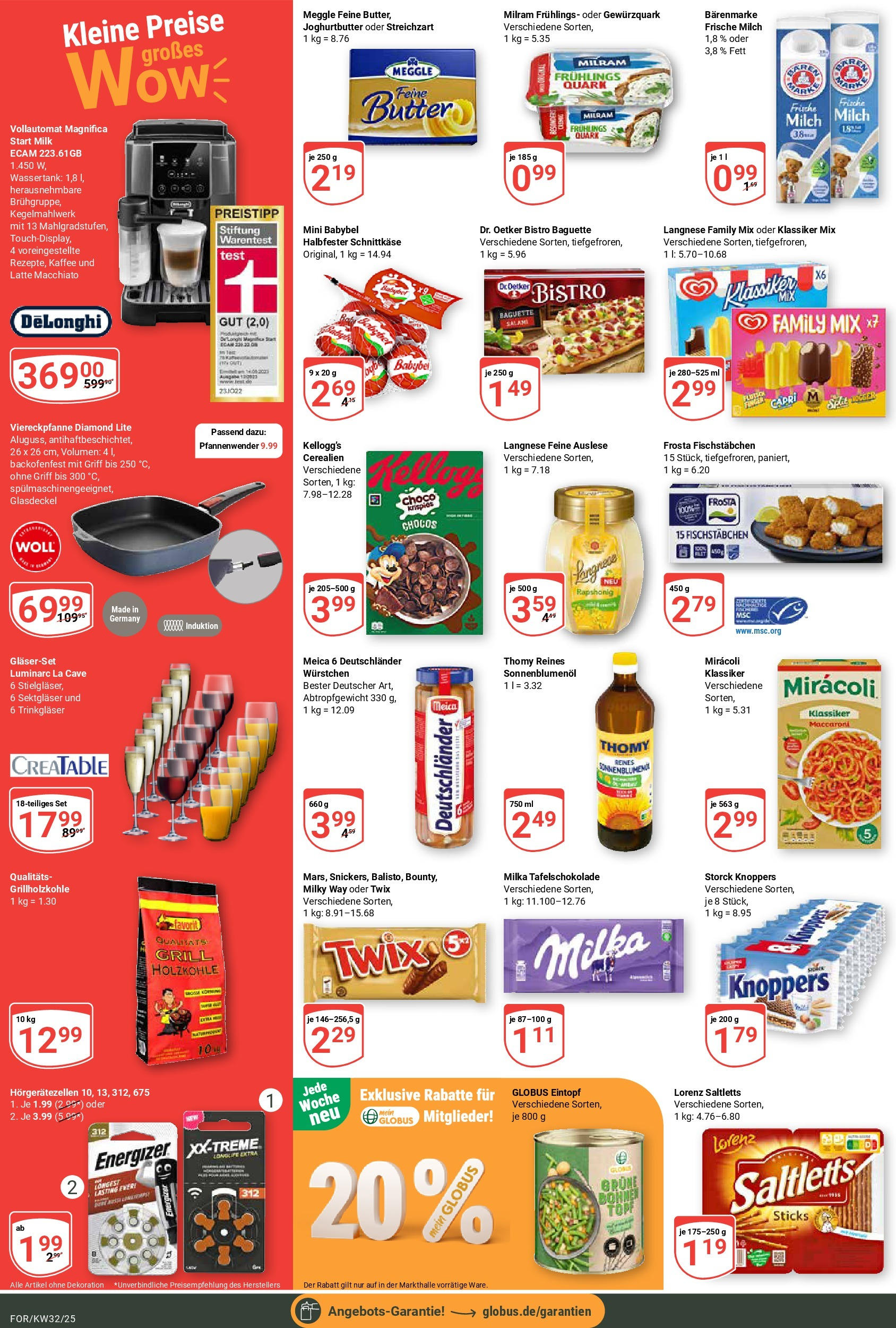 Globus prospekt Forchheim	 (ab 03.08.2025) » Angebote online | Seite: 2 | Produkte: De Longhi, Langnese, Quark, Milram