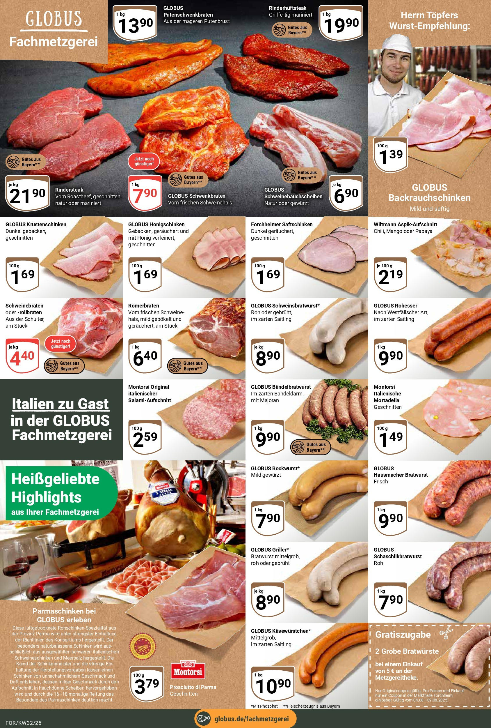Globus prospekt Forchheim	 (ab 03.08.2025) » Angebote online | Seite: 6 | Produkte: Bratwurst, Duft, Mango, Schinken