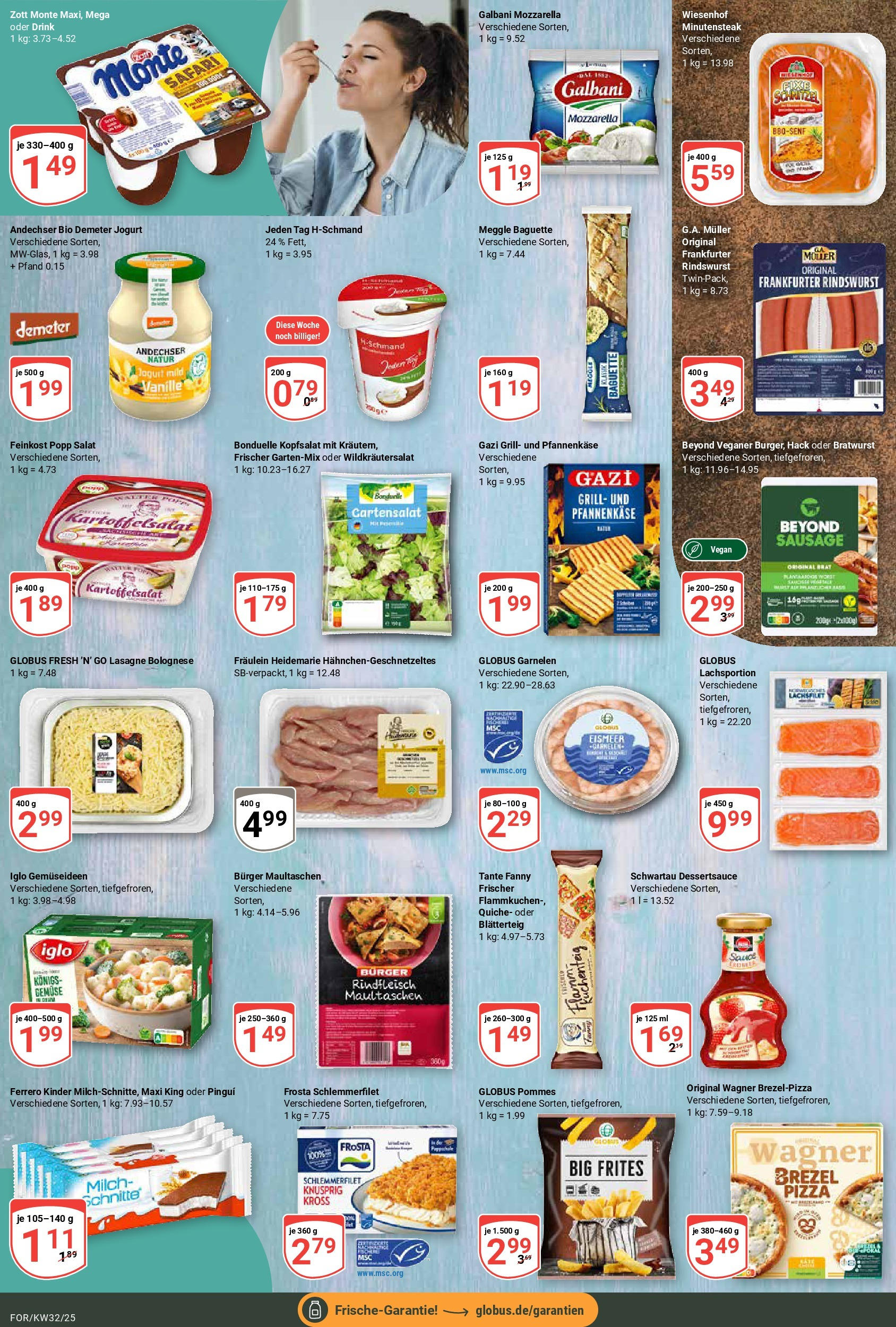 Globus prospekt Forchheim	 (ab 03.08.2025) » Angebote online | Seite: 10 | Produkte: Bratwurst, Garnelen, Pizza, Maultaschen