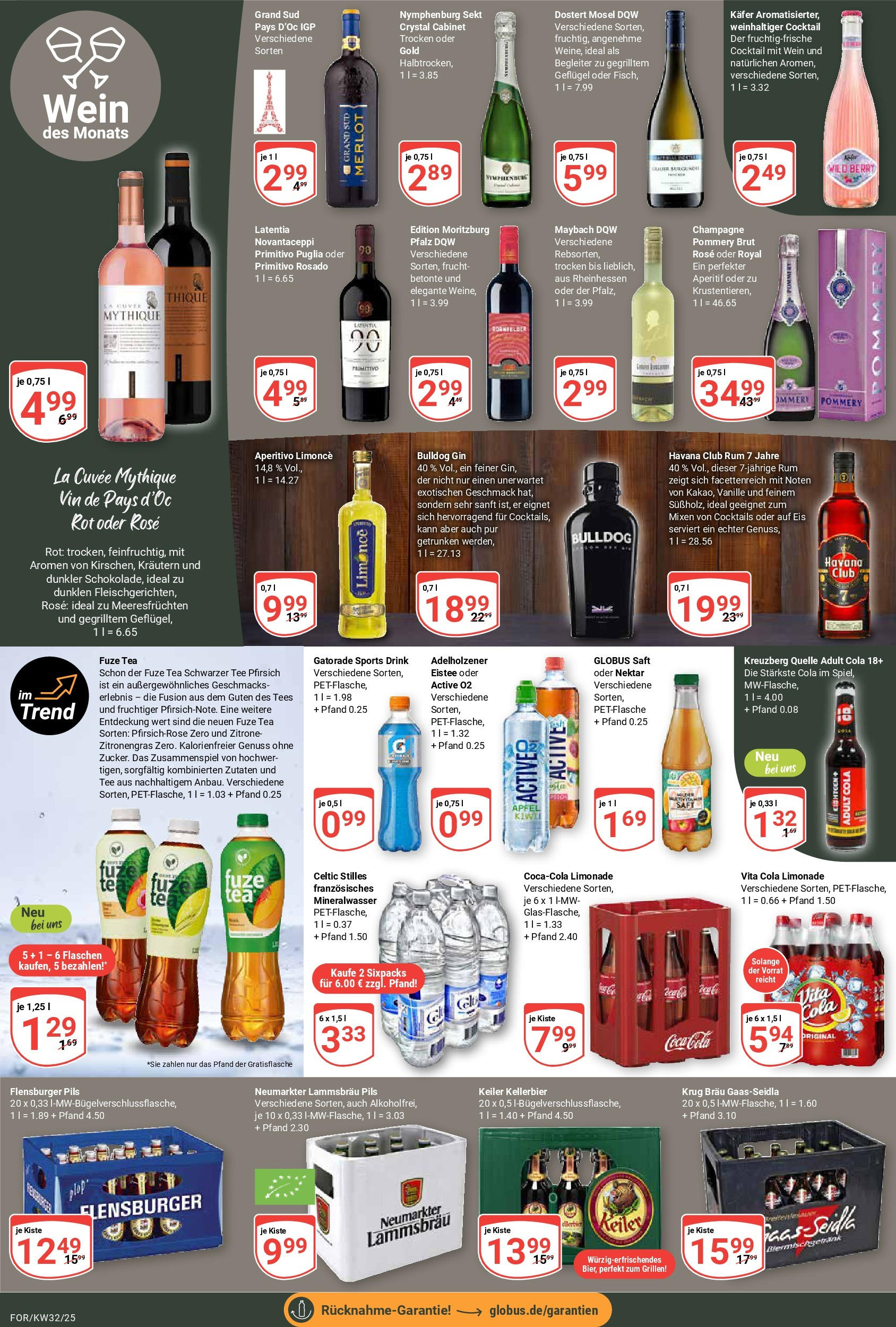 Globus prospekt Forchheim	 (ab 03.08.2025) » Angebote online | Seite: 18 | Produkte: Havana club, Merlot, Mineralwasser, Wein