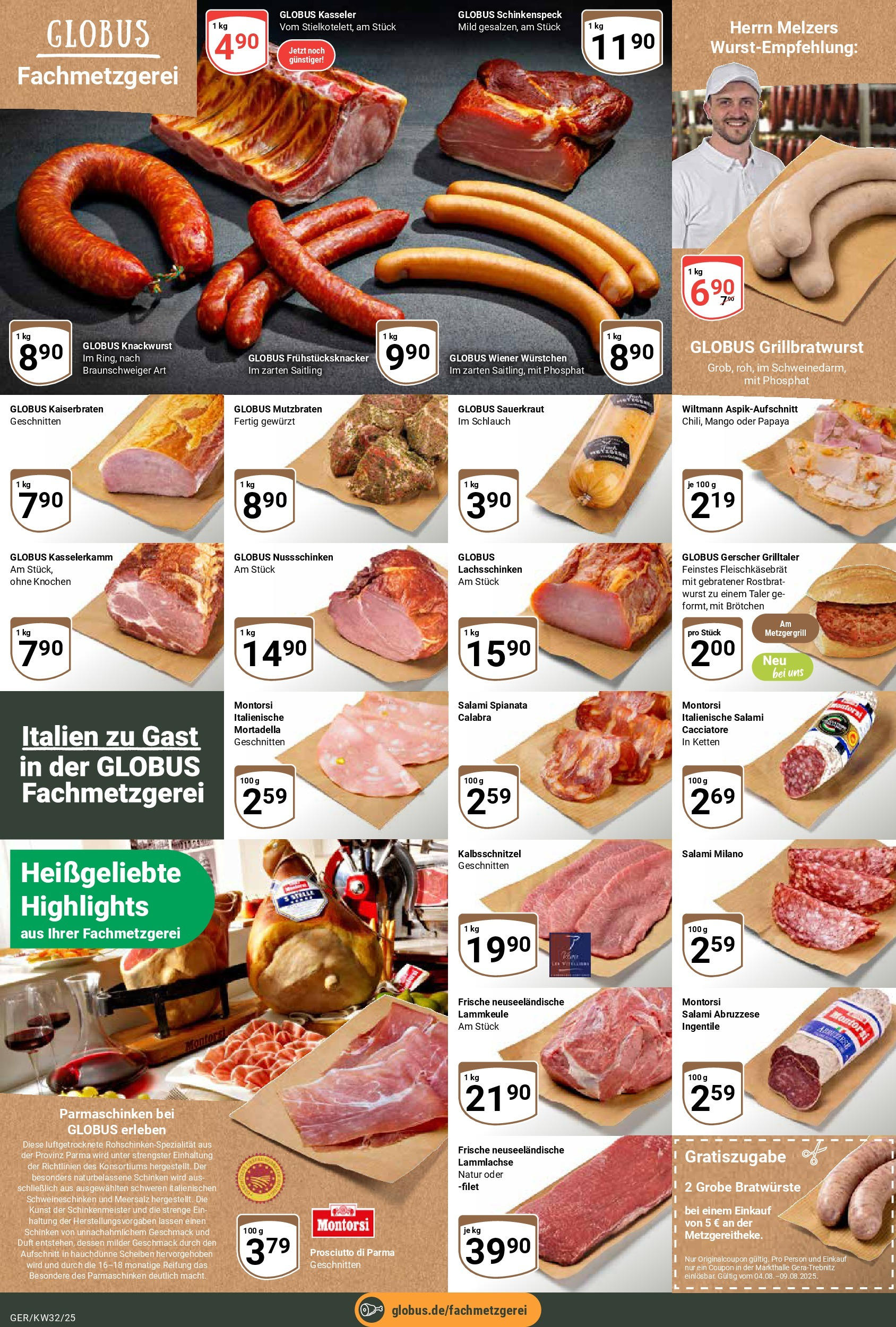 Globus prospekt Gera	 (ab 03.08.2025) » Angebote online | Seite: 12 | Produkte: Grill, Mango, Wurst, Salami