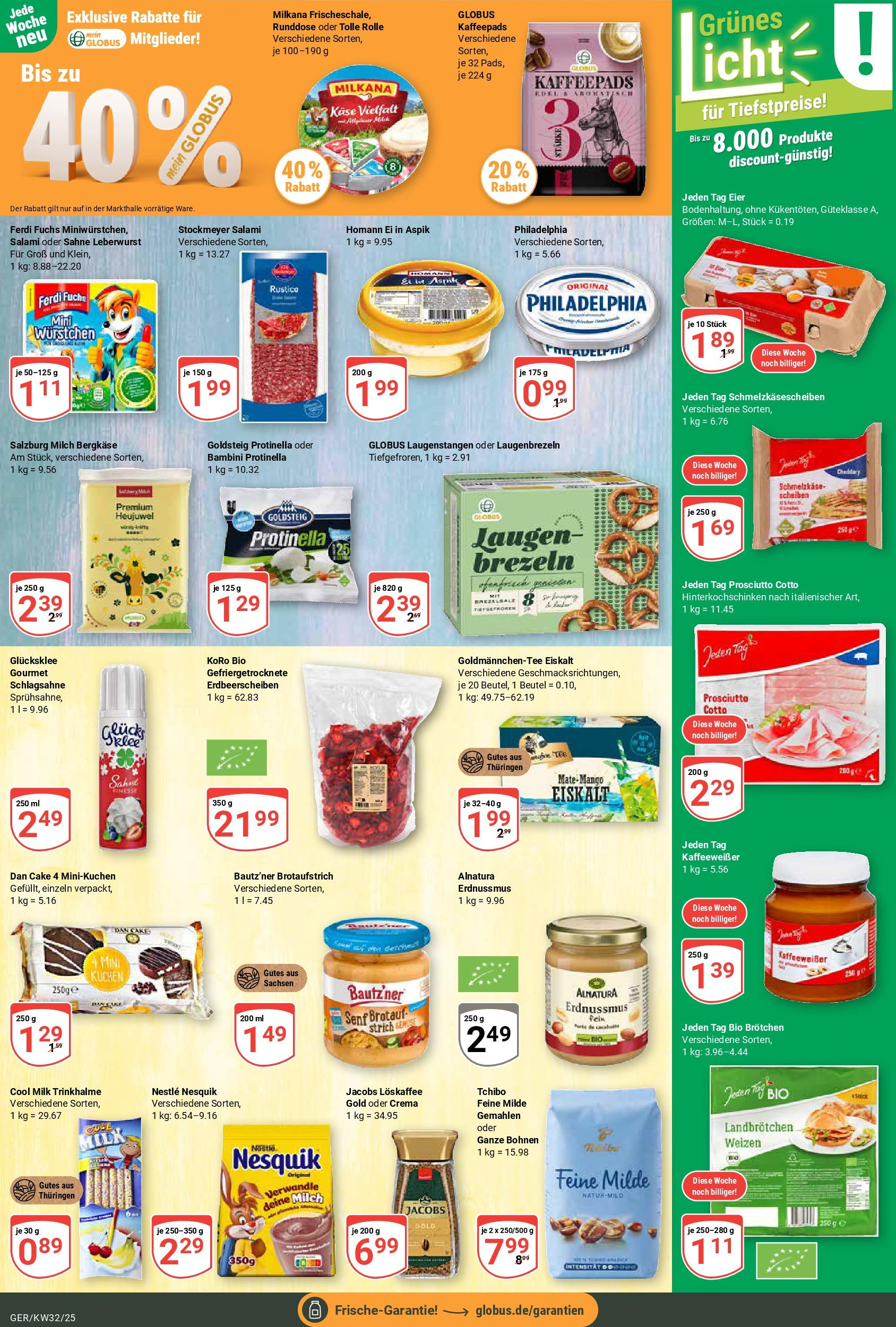 Globus prospekt Gera	 (ab 03.08.2025) » Angebote online | Seite: 15 | Produkte: Nesquik, Käse, Philadelphia, Kuchen