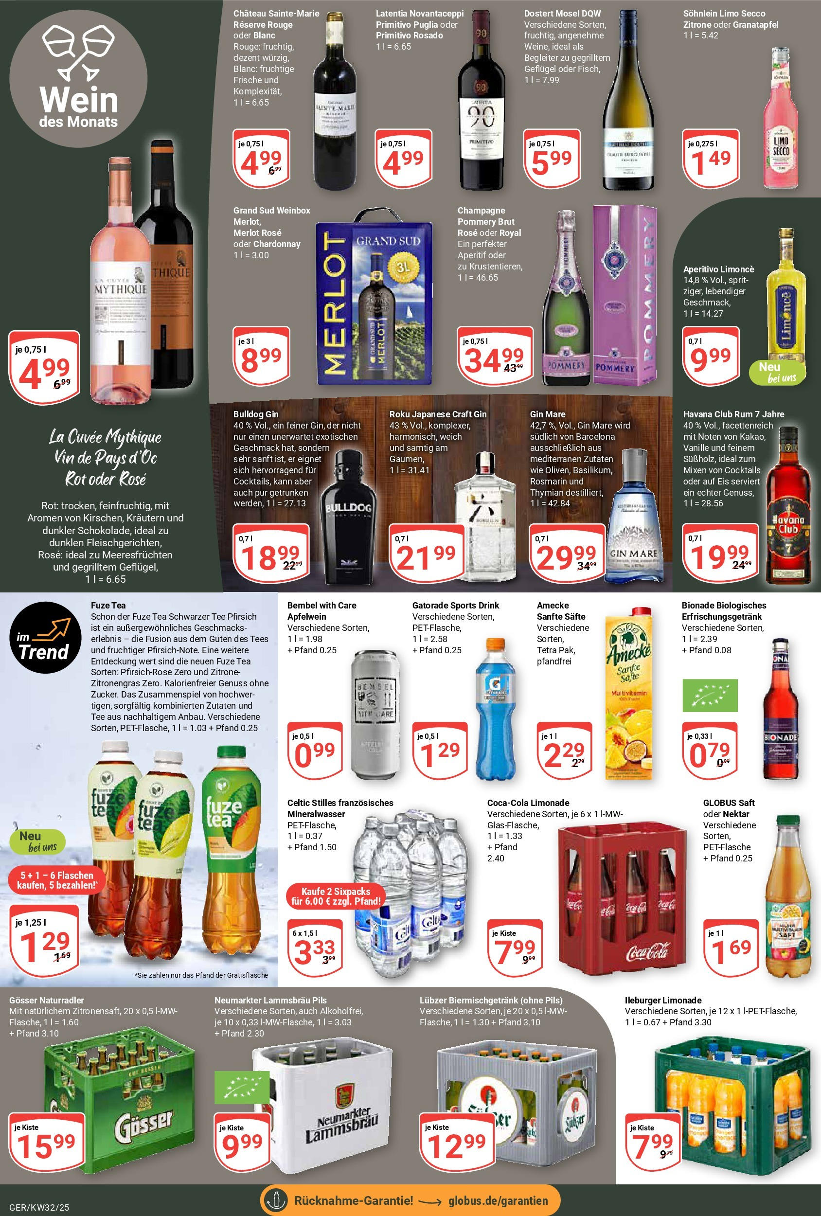 Globus prospekt Gera	 (ab 03.08.2025) » Angebote online | Seite: 20 | Produkte: Havana club, Rouge, Tee, Gin