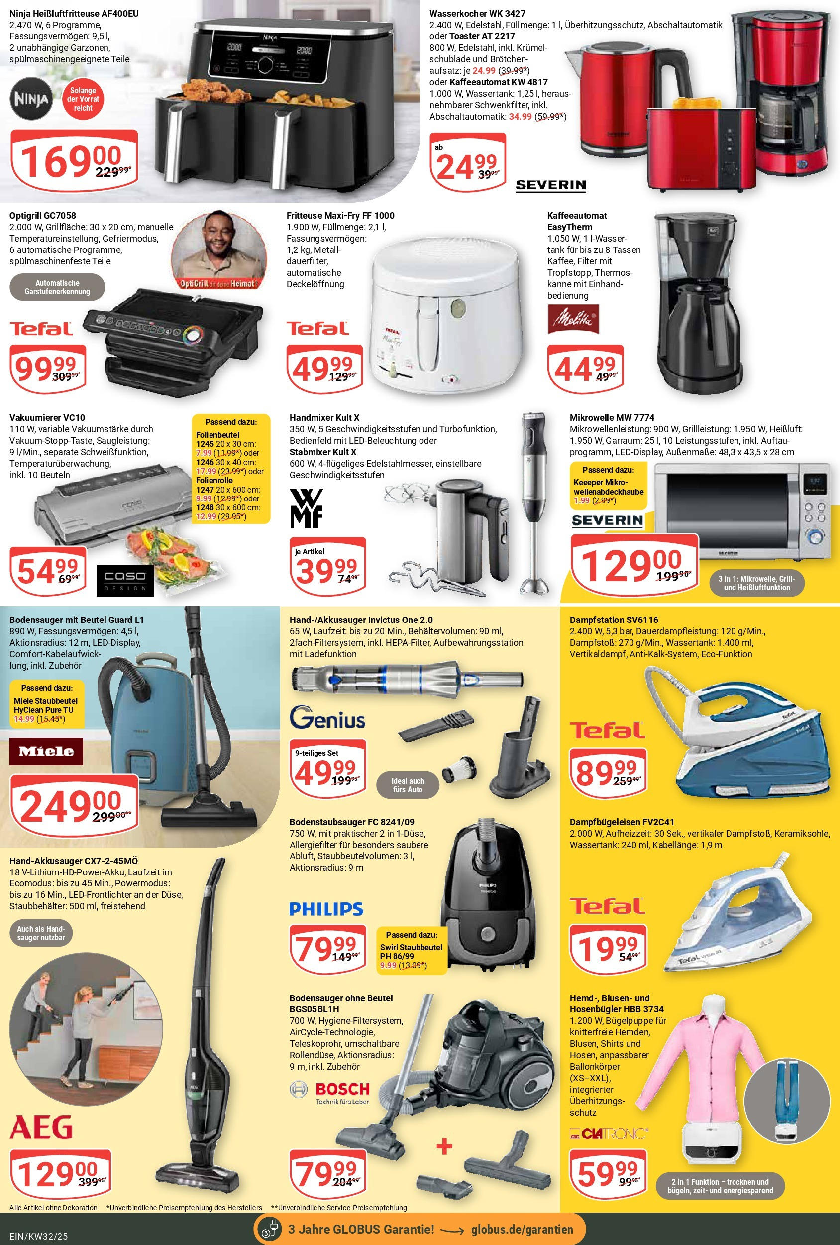 Globus prospekt Homburg-Einöd	 (ab 03.08.2025) » Angebote online | Seite: 27 | Produkte: Philips, Wasserkocher, Vakuumierer, Heißluftfritteuse