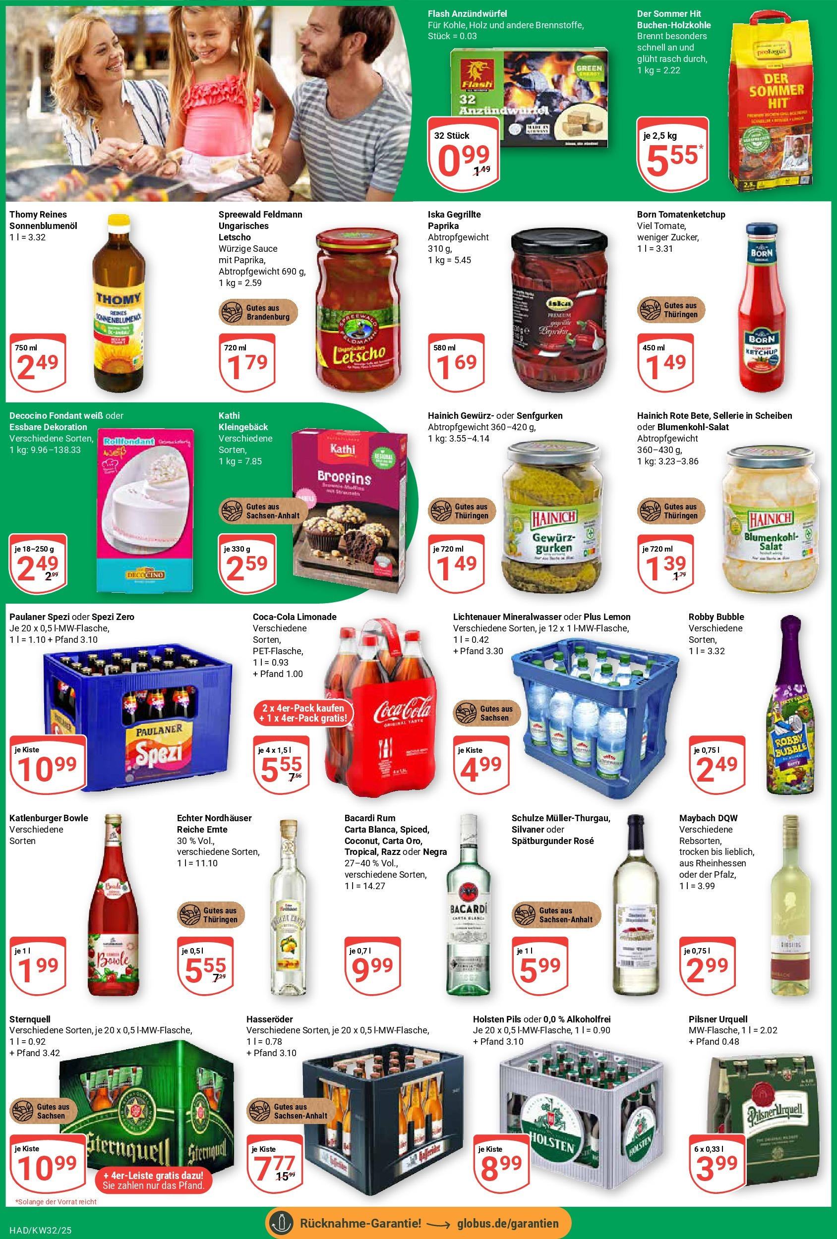 Globus prospekt Halle (saale)	 (ab 03.08.2025) » Angebote online | Seite: 6 | Produkte: Paulaner spezi, Rum, Mineralwasser, Paprika