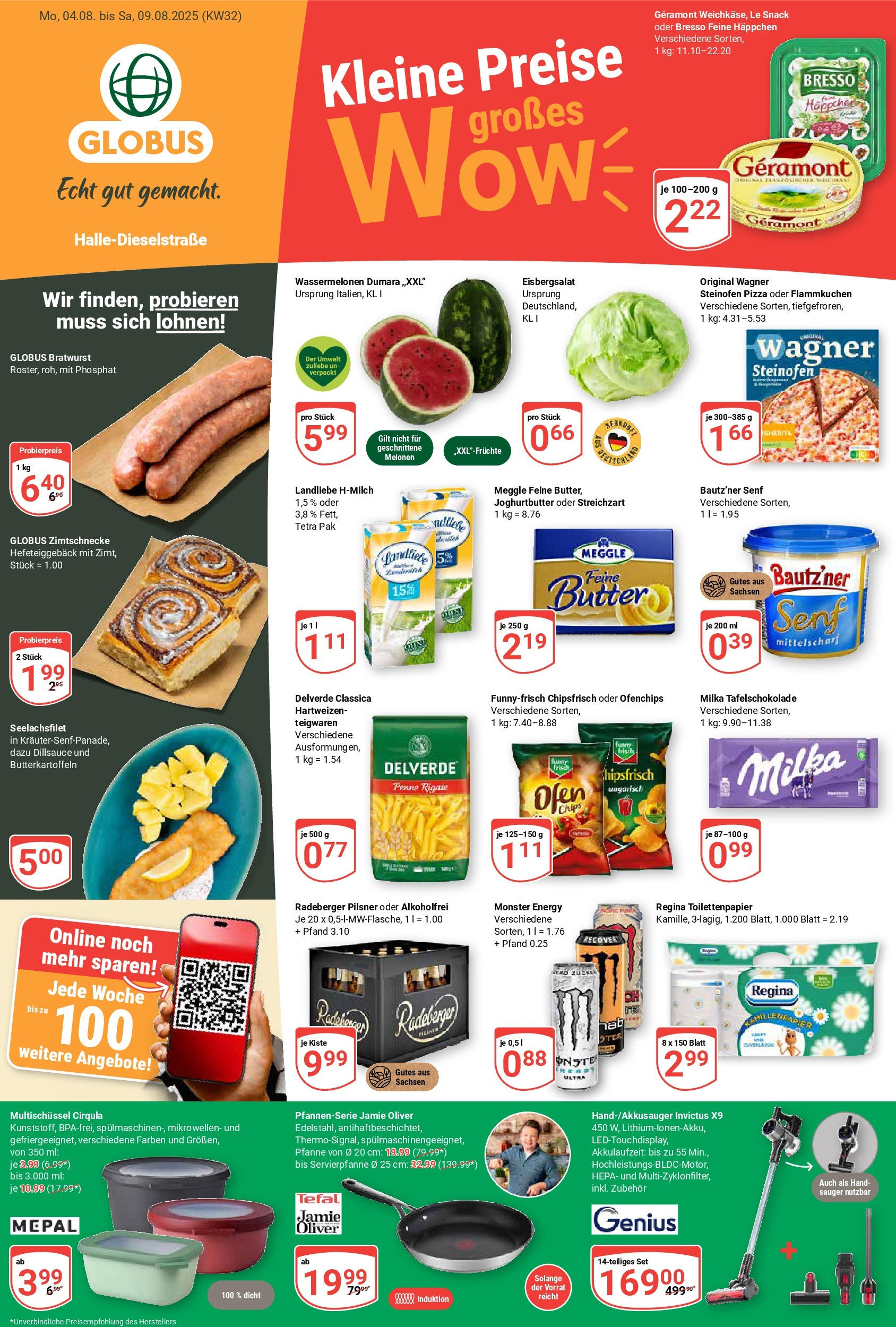 Globus prospekt Halle (saale)	 (ab 03.08.2025) » Angebote online | Seite: 7 | Produkte: Energy, Butter, Bratwurst, Toilettenpapier