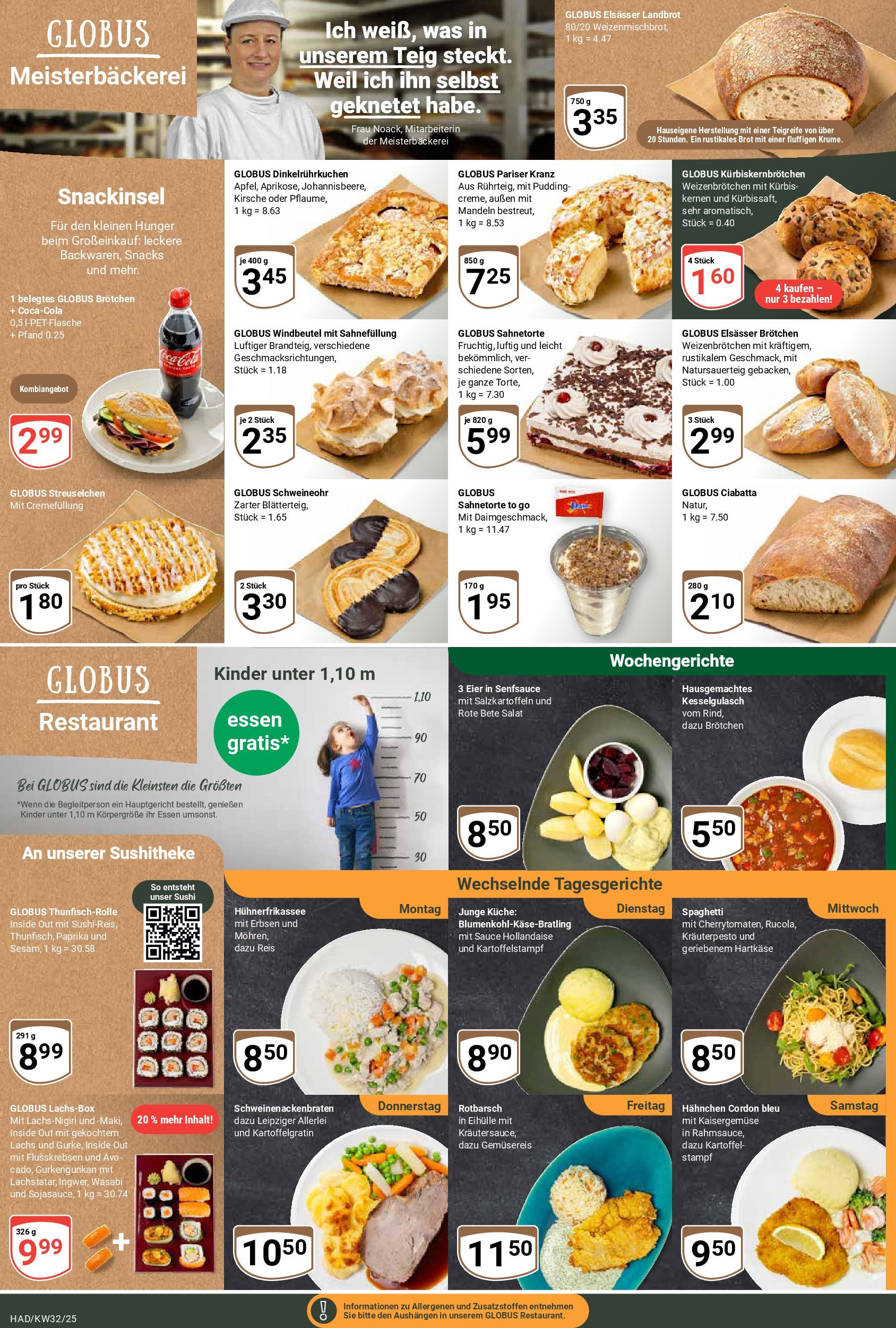 Globus prospekt Halle (saale)	 (ab 03.08.2025) » Angebote online | Seite: 11 | Produkte: Küche, Pudding, Brot, Salat