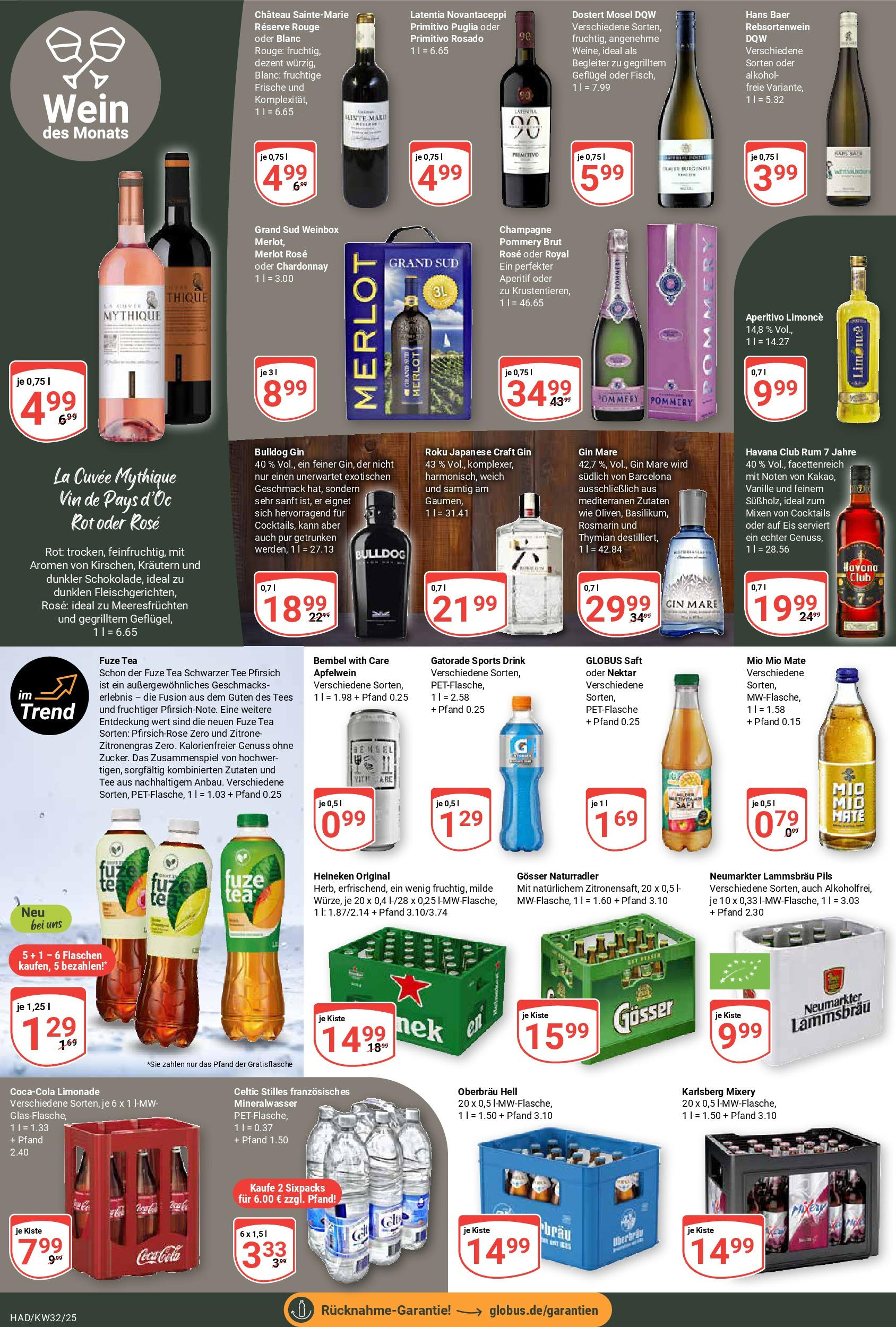 Globus prospekt Halle (saale)	 (ab 03.08.2025) » Angebote online | Seite: 19 | Produkte: Havana club, Limonade, Mio mio mate, Tee