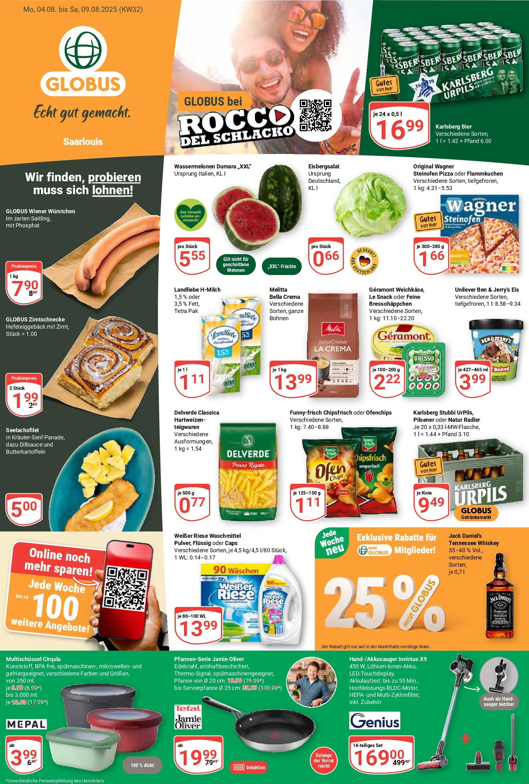 Globus prospekt Saarlouis	 (ab 03.08.2025) » Angebote online | Seite: 1 | Produkte: Melitta, Geramont, Eisbergsalat, Radler