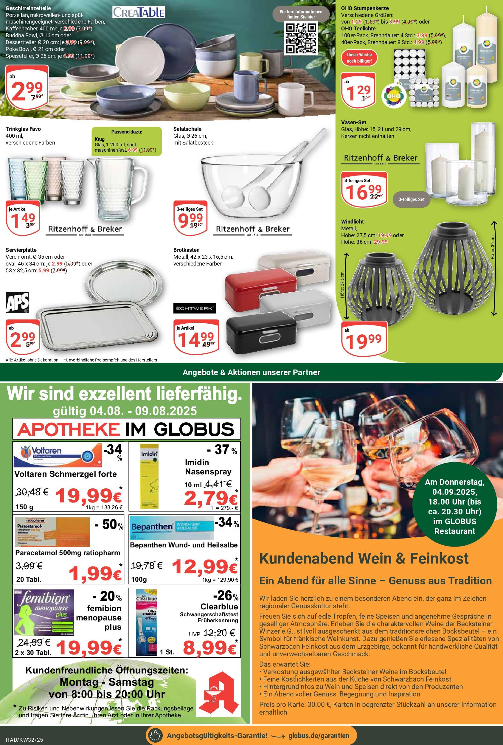 Globus prospekt Halle (saale)	 (ab 03.08.2025) » Angebote online | Seite: 26 | Produkte: Küche, Wein, Uhr