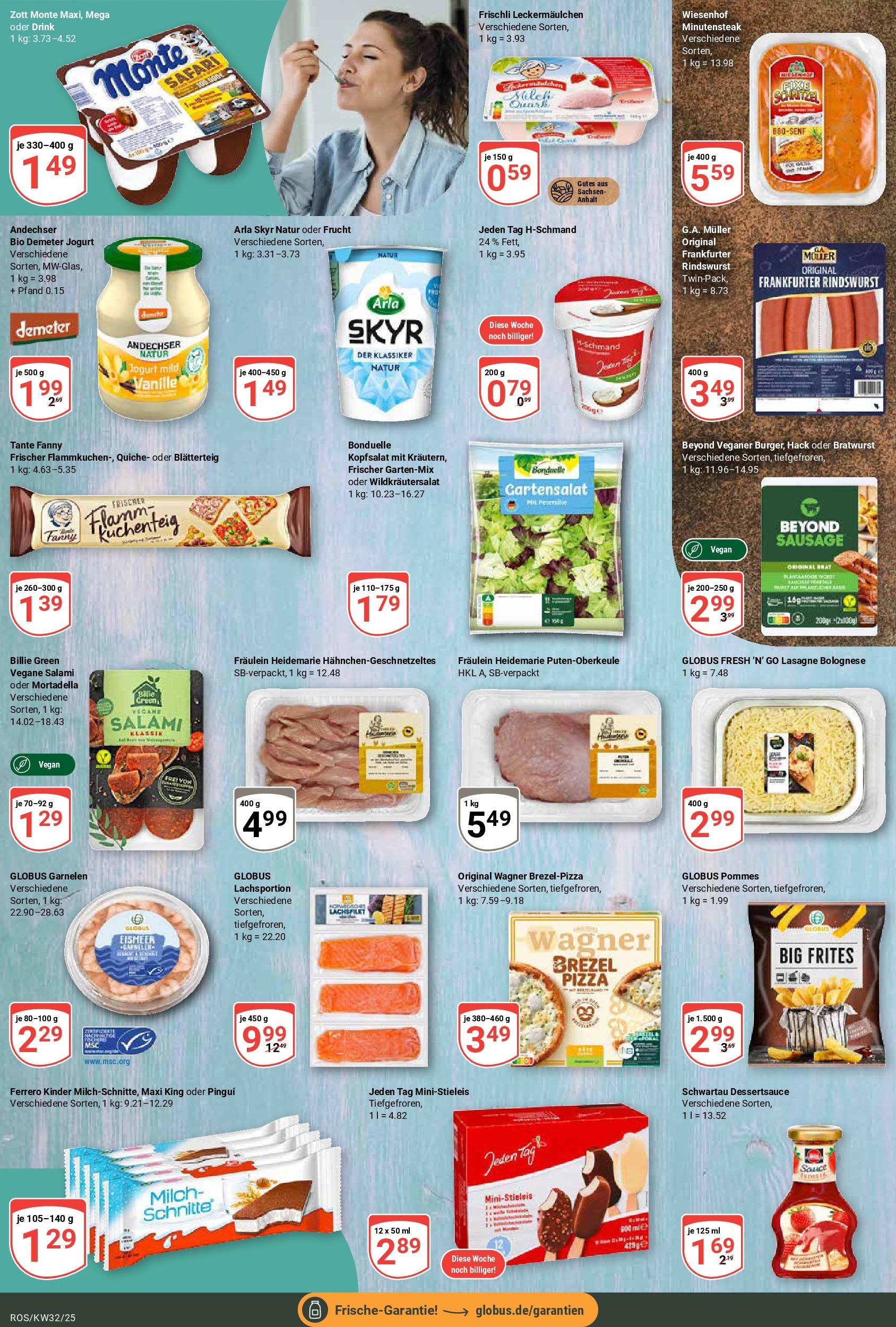 Globus prospekt Lambrechtshagen (ab 03.08.2025) » Angebote ab Montag | Seite: 11 | Produkte: Bratwurst, Schnitzel, Lachs, Petersilie Globus prospekt Lambrechtshagen (ab 03.08.2025) » Angebote online | Seite: 11 | Produkte: Bratwurst, Schnitzel, Lachs, Petersilie