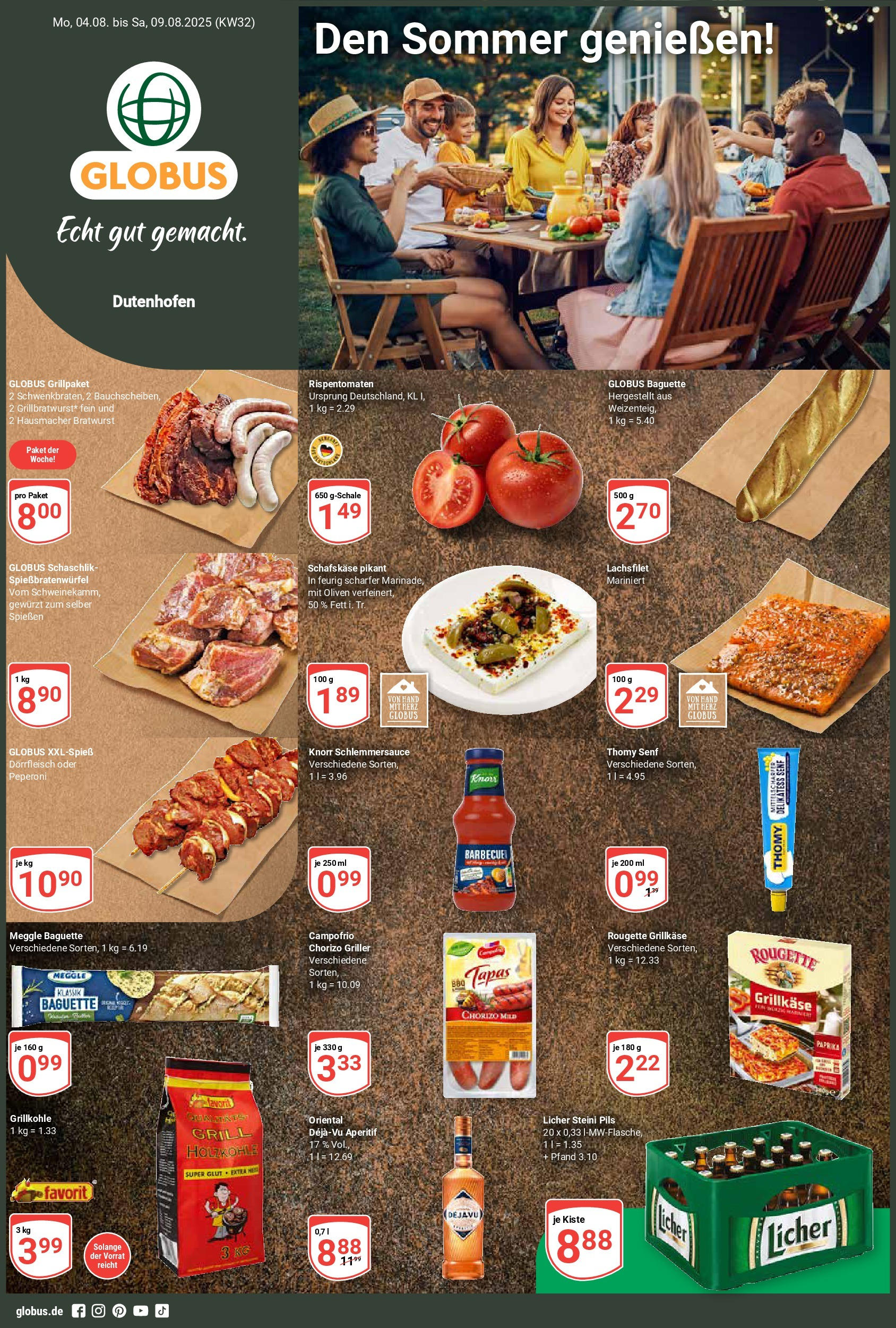 Globus prospekt Wetzlar-Dutenhofen (ab 03.08.2025) » Angebote ab Montag | Seite: 1 | Produkte: Grill, Bratwurst, Baguette, Griller Globus prospekt Wetzlar-Dutenhofen (ab 03.08.2025) » Angebote online | Seite: 1 | Produkte: Grill, Bratwurst, Baguette, Griller