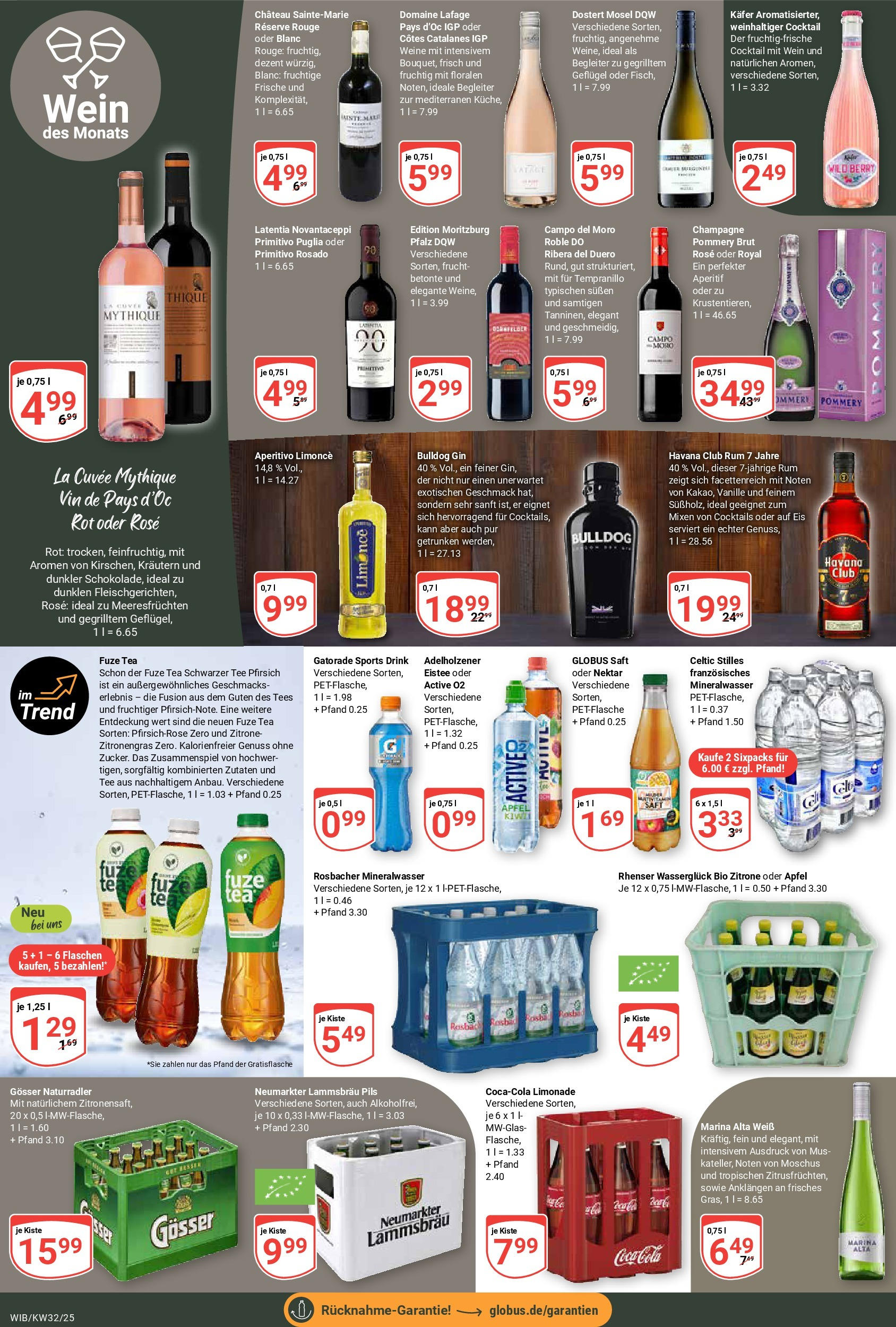 Globus prospekt Wiesbaden-Nordenstadt	 (ab 03.08.2025) » Angebote online | Seite: 17 | Produkte: Havana club, Saft, Wein, Gin