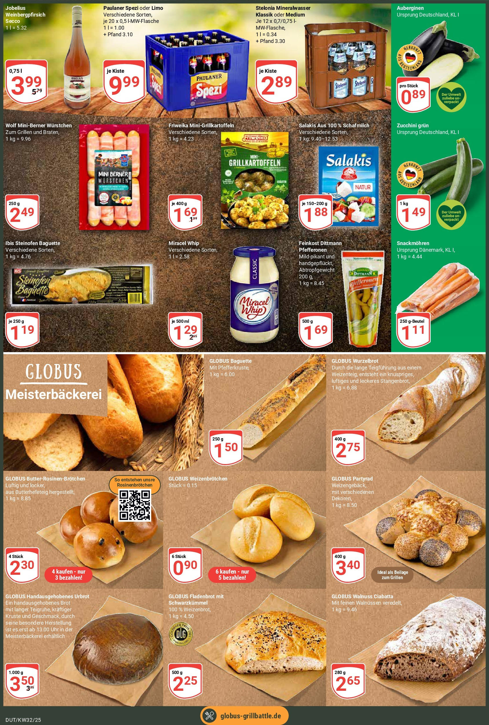 Globus prospekt Wetzlar-Dutenhofen (ab 03.08.2025) » Angebote ab Montag | Seite: 3 | Produkte: Baguette, Miracel whip, Brot, Zucchini Globus prospekt Wetzlar-Dutenhofen (ab 03.08.2025) » Angebote online | Seite: 3 | Produkte: Baguette, Miracel whip, Brot, Zucchini