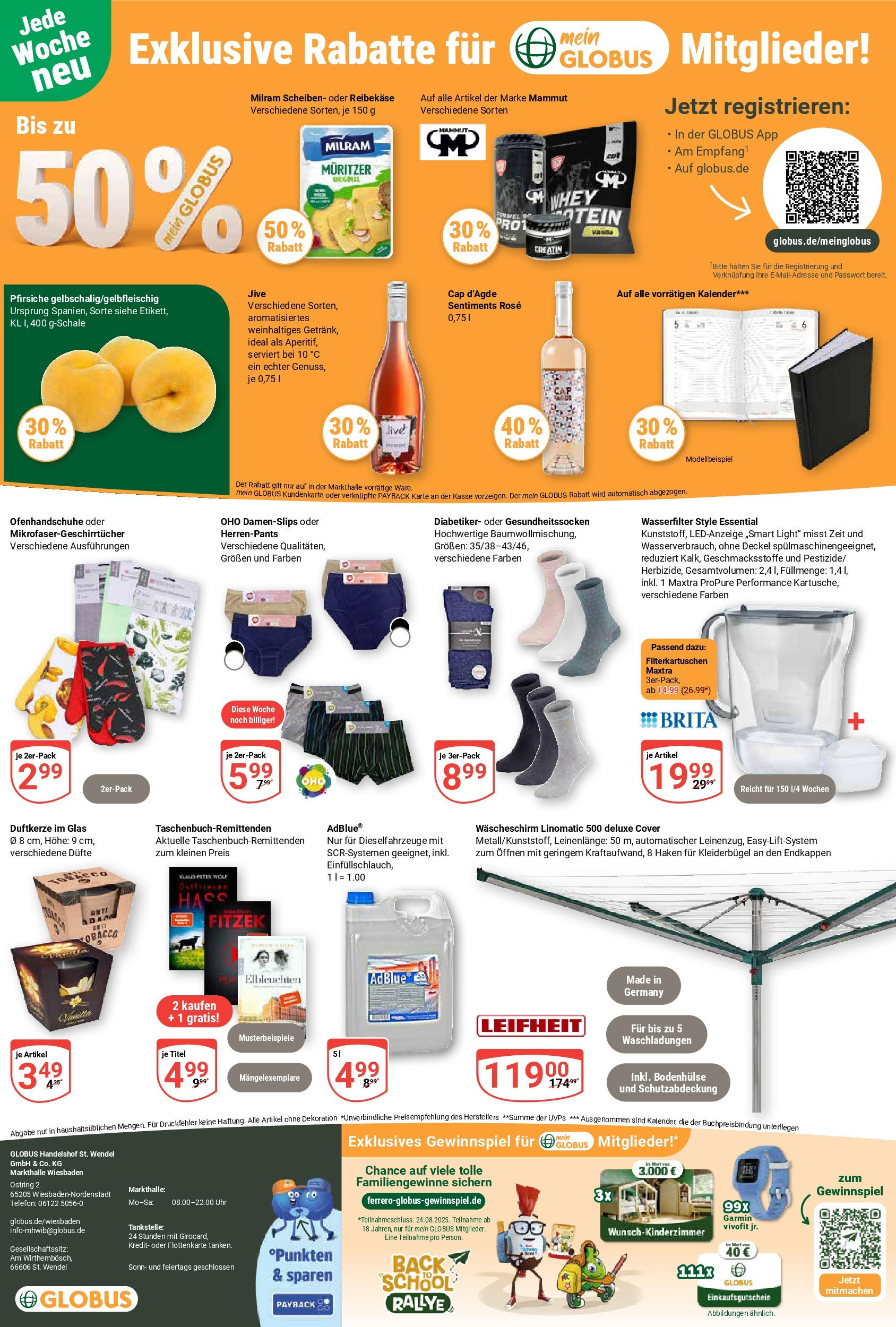 Globus prospekt Wiesbaden-Nordenstadt	 (ab 03.08.2025) » Angebote online | Seite: 29 | Produkte: Milram, Reibekase, Telefon, Uhr