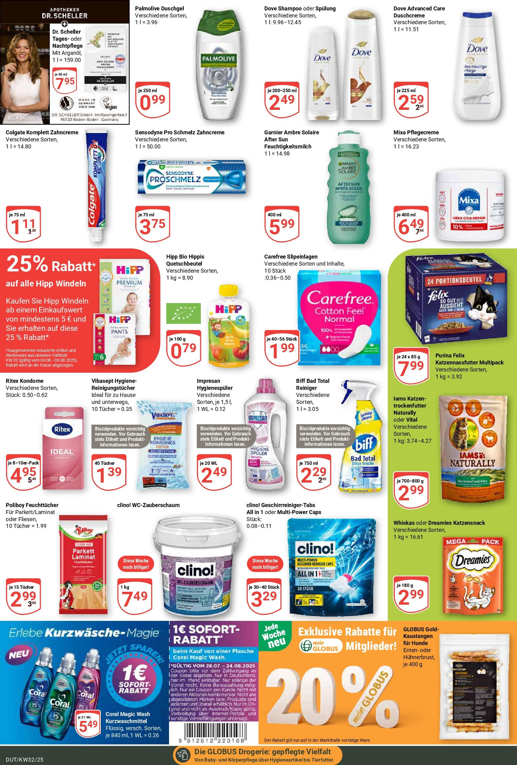 Globus prospekt Wetzlar-Dutenhofen (ab 03.08.2025) » Angebote ab Montag | Seite: 24 | Produkte: Bad, Spülung, Duschgel, Reinigungstücher Globus prospekt Wetzlar-Dutenhofen (ab 03.08.2025) » Angebote online | Seite: 24 | Produkte: Bad, Spülung, Duschgel, Reinigungstücher