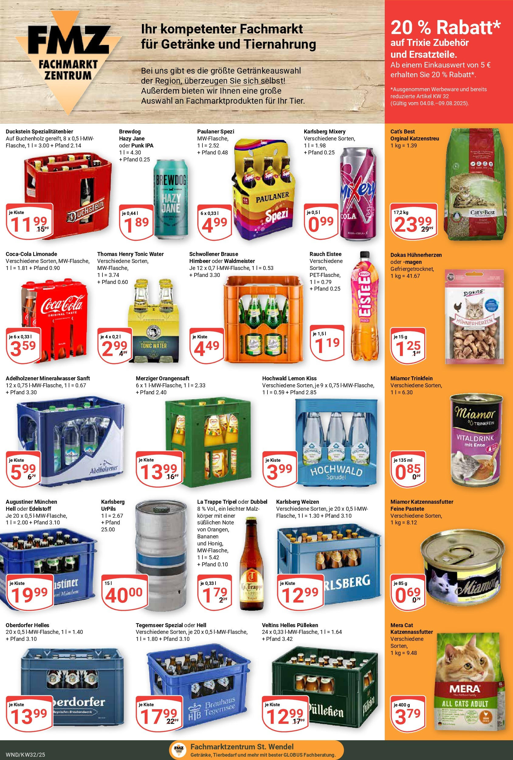 Globus prospekt St. Wendel	 (ab 03.08.2025) » Angebote online | Seite: 21 | Produkte: Paulaner spezi, Limonade, Ente, Veltins