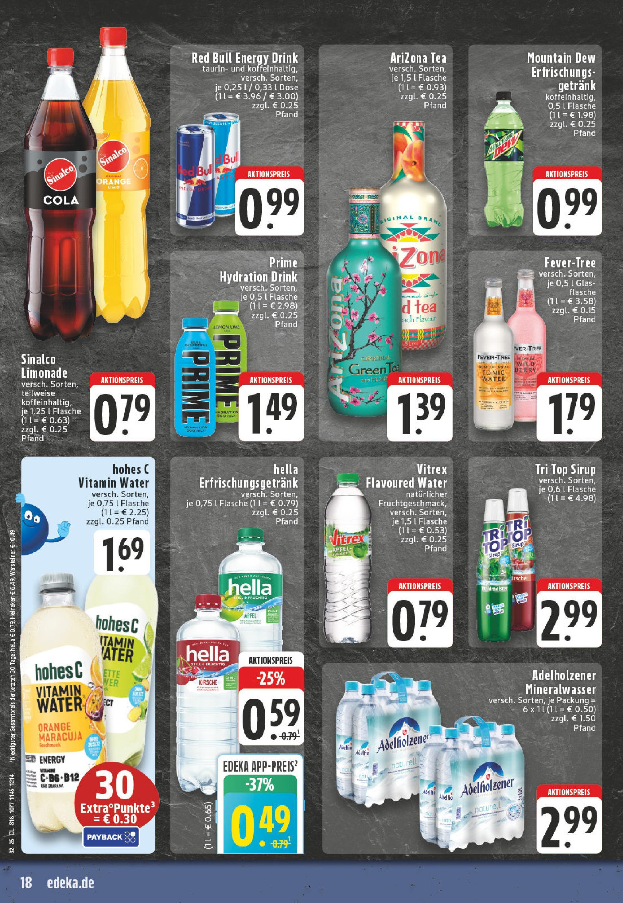 Edeka prospekt Herne	 (ab 03.08.2025) » Angebote Online | Seite: 18 | Produkte: Red bull, Adelholzener, Warsteiner, Hohes c