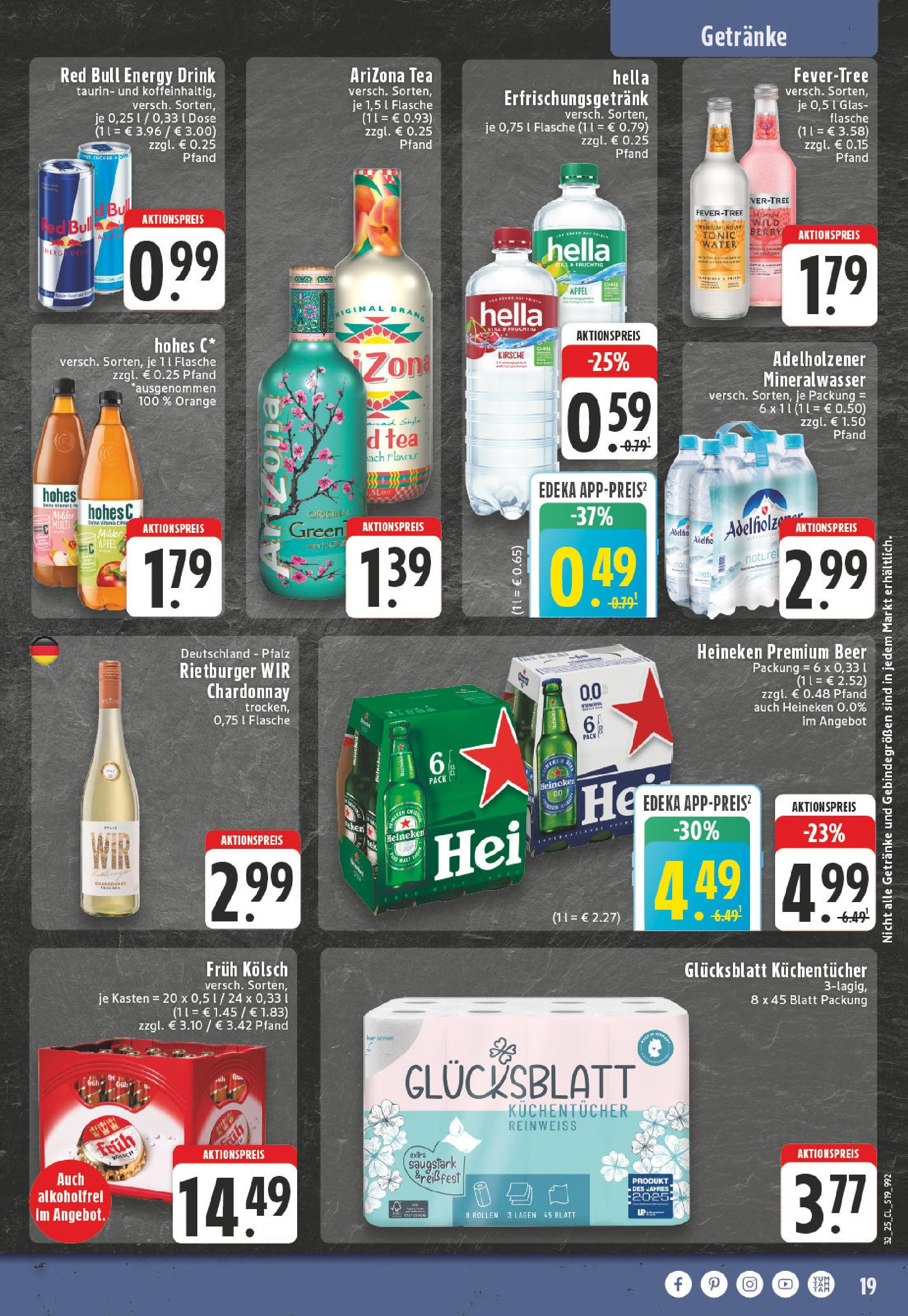 Edeka prospekt Köln-Lindenthal	 (ab 03.08.2025) » Angebote Online | Seite: 19 | Produkte: Red bull, Äpfel, Hella, Hohes c