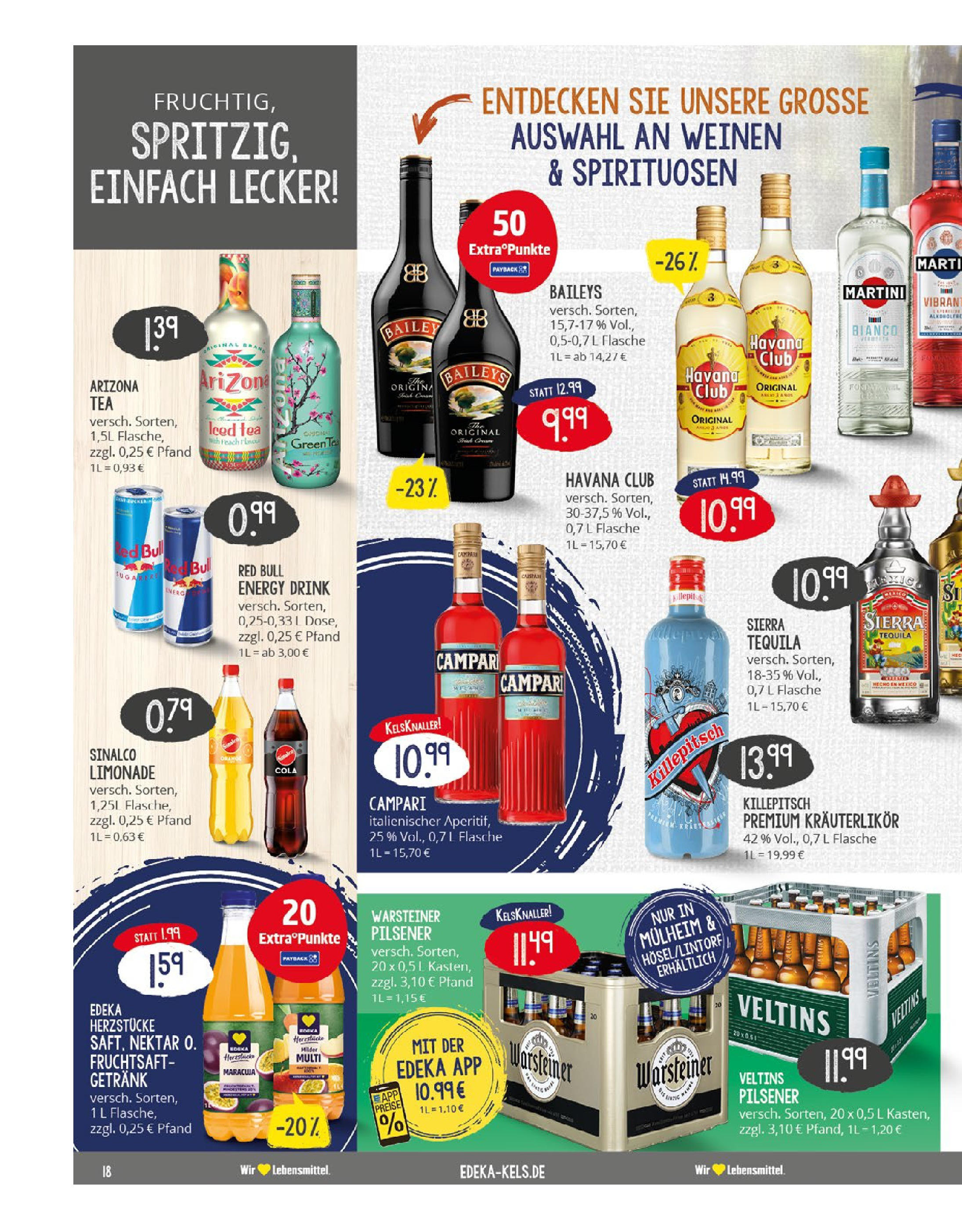 Edeka prospekt Mülheim A. D. Ruhr (ab 03.08.2025) » Angebote Online | Seite: 18 | Produkte: Havana club, Campari, Warsteiner, Fruchtsaft Edeka prospekt Mülheim A. D. Ruhr (ab 03.08.2025) » Angebote Online | Seite: 18 | Produkte: Havana club, Campari, Warsteiner, Fruchtsaft