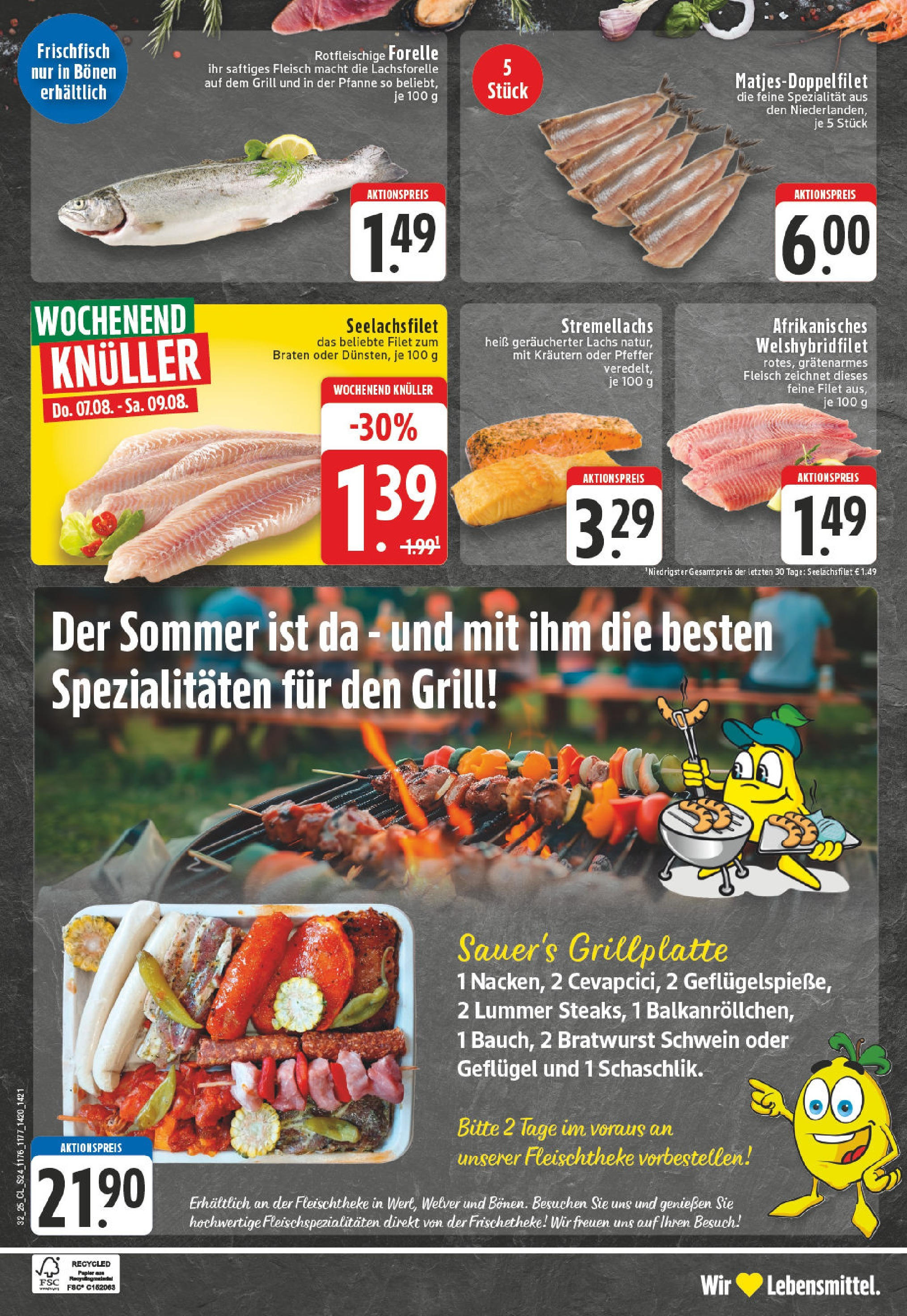 Edeka prospekt Werl-Westoennen (ab 03.08.2025) » Angebote Online | Seite: 24 | Produkte: Grill, Bratwurst, Lachs, Pfeffer Edeka prospekt Werl-Westoennen (ab 03.08.2025) » Angebote Online | Seite: 24 | Produkte: Grill, Bratwurst, Lachs, Pfeffer