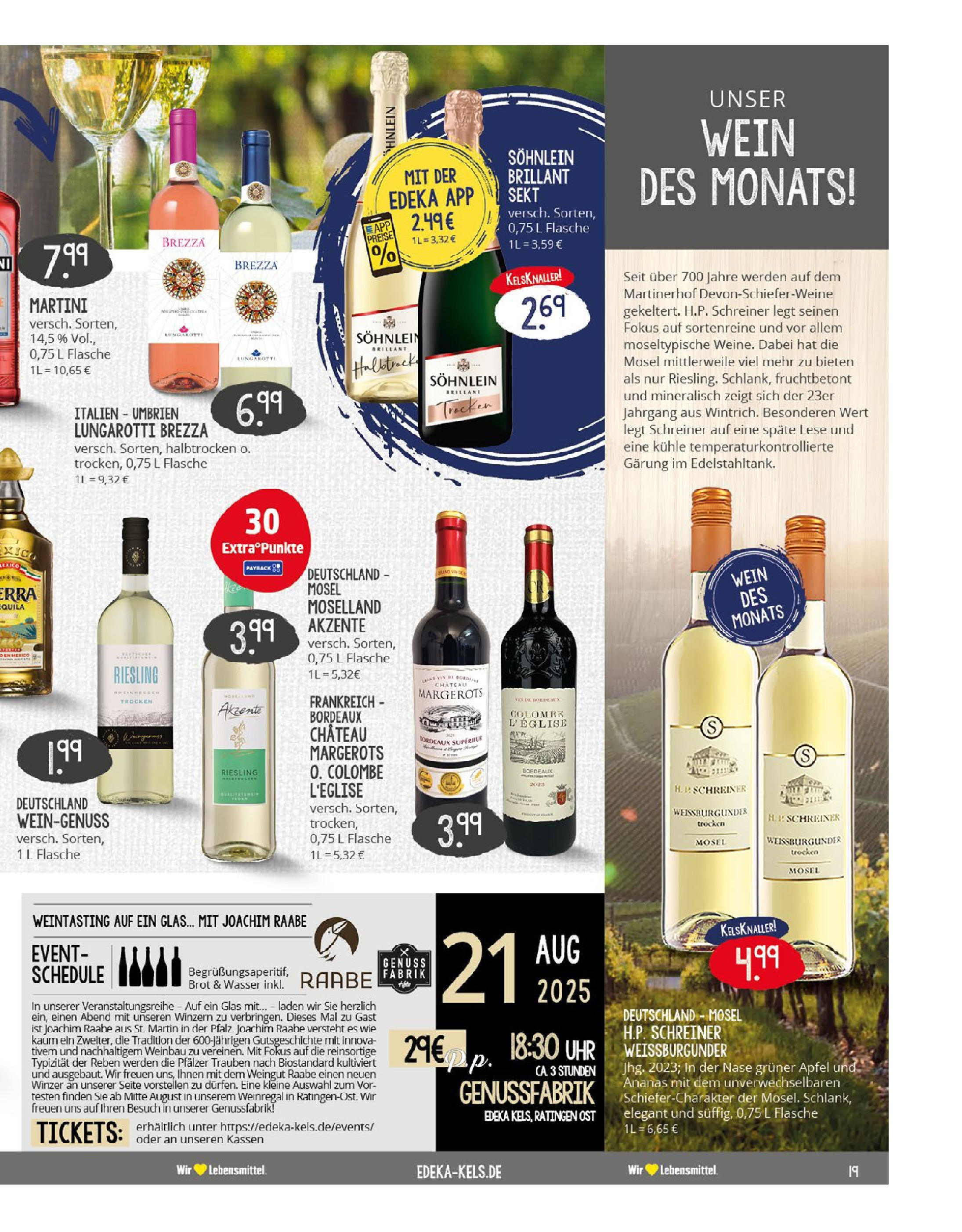 Edeka prospekt Mülheim A. D. Ruhr (ab 03.08.2025) » Angebote Online | Seite: 19 | Produkte: Martini, Trauben, Äpfel, Uhr Edeka prospekt Mülheim A. D. Ruhr (ab 03.08.2025) » Angebote Online | Seite: 19 | Produkte: Martini, Trauben, Äpfel, Uhr