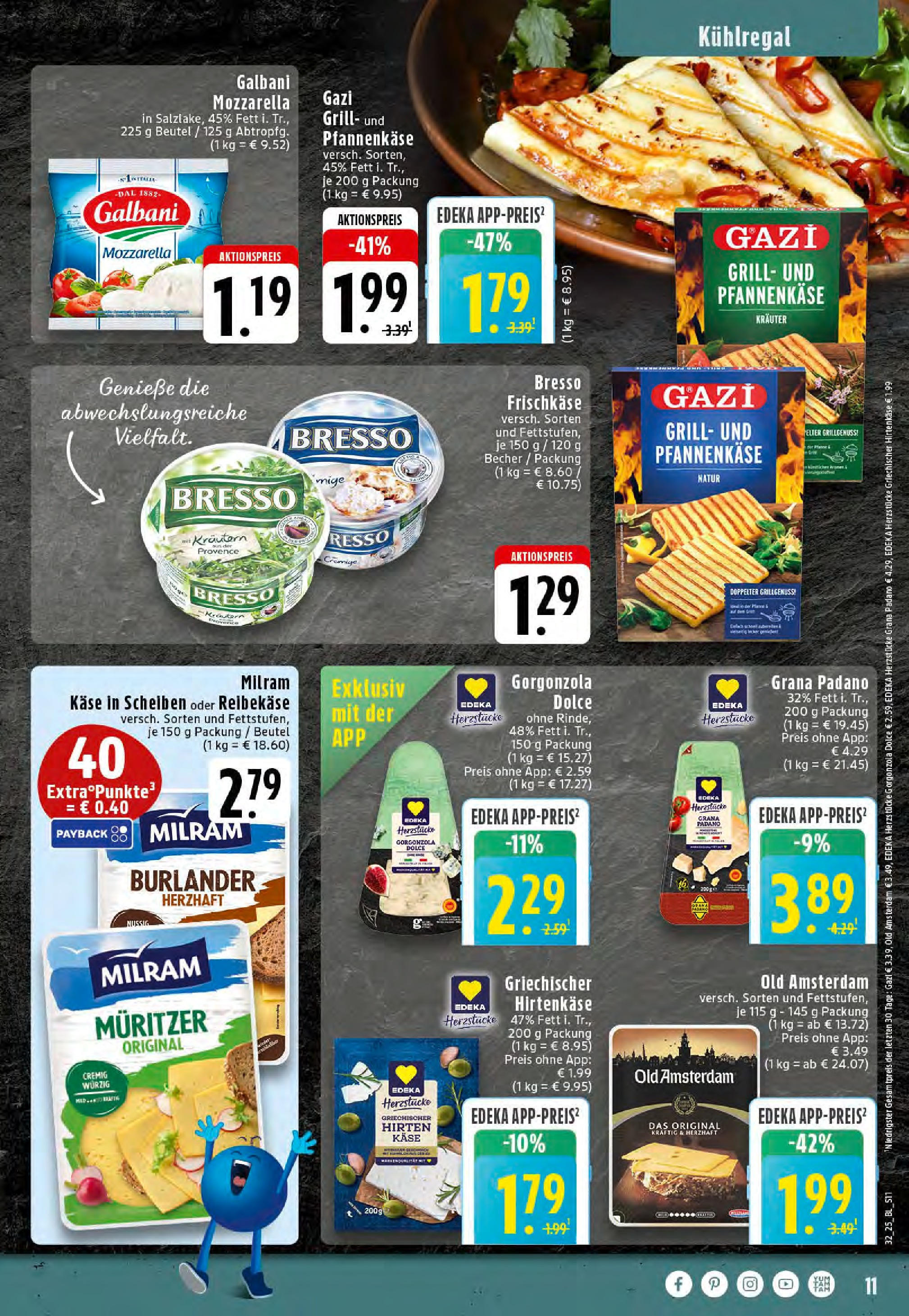 Edeka prospekt Dortmund-Eving	 (ab 03.08.2025) » Angebote Online | Seite: 11 | Produkte: Grill, Käse, Mozzarella, Bresso