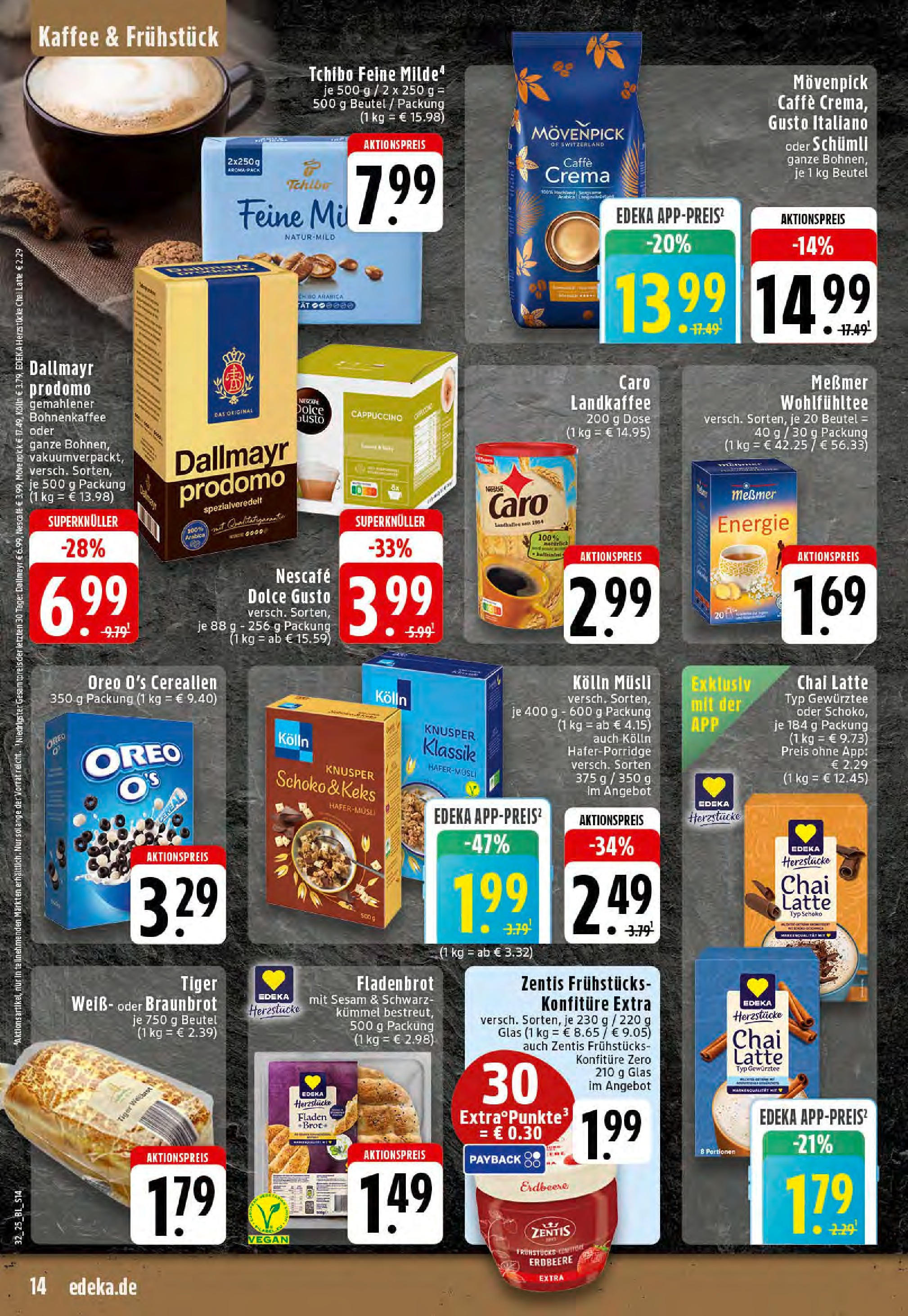 Edeka prospekt Dortmund-Eving	 (ab 03.08.2025) » Angebote Online | Seite: 14 | Produkte: Musli, Kolln musli, Messmer, Dallmayr prodomo
