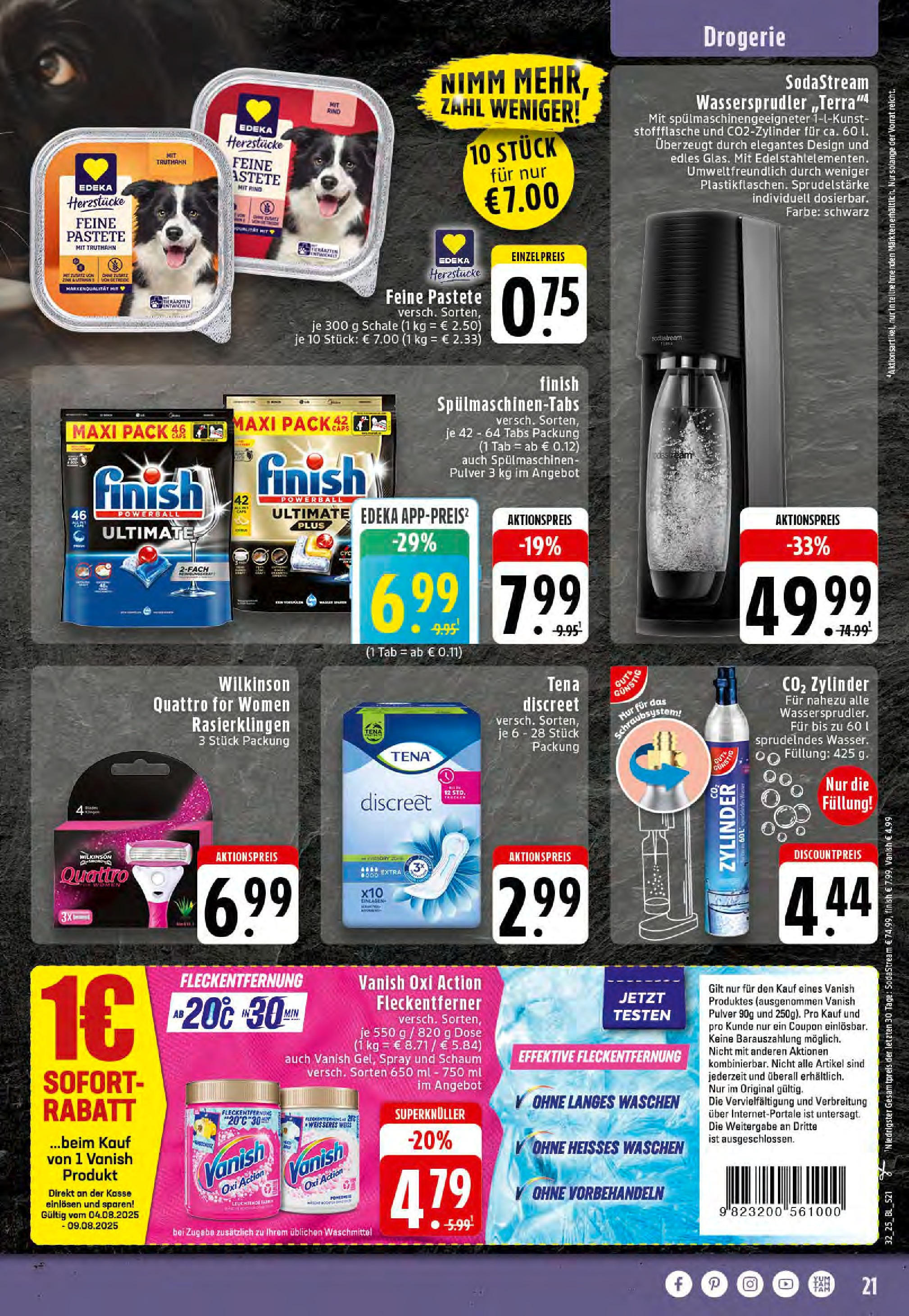 Edeka prospekt Dortmund-Eving	 (ab 03.08.2025) » Angebote Online | Seite: 21 | Produkte: Finish, Waschmittel, Spülmaschinentabs, Sodastream