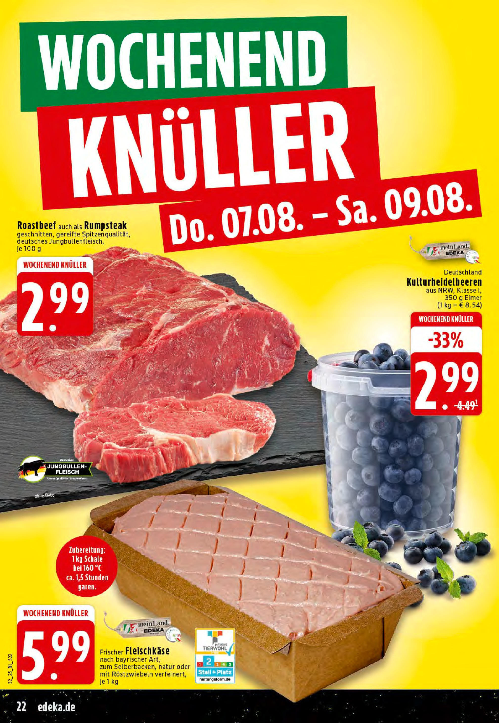 Edeka prospekt Dortmund-Eving	 (ab 03.08.2025) » Angebote Online | Seite: 22 | Produkte: Rumpsteak, Roastbeef, Fleisch