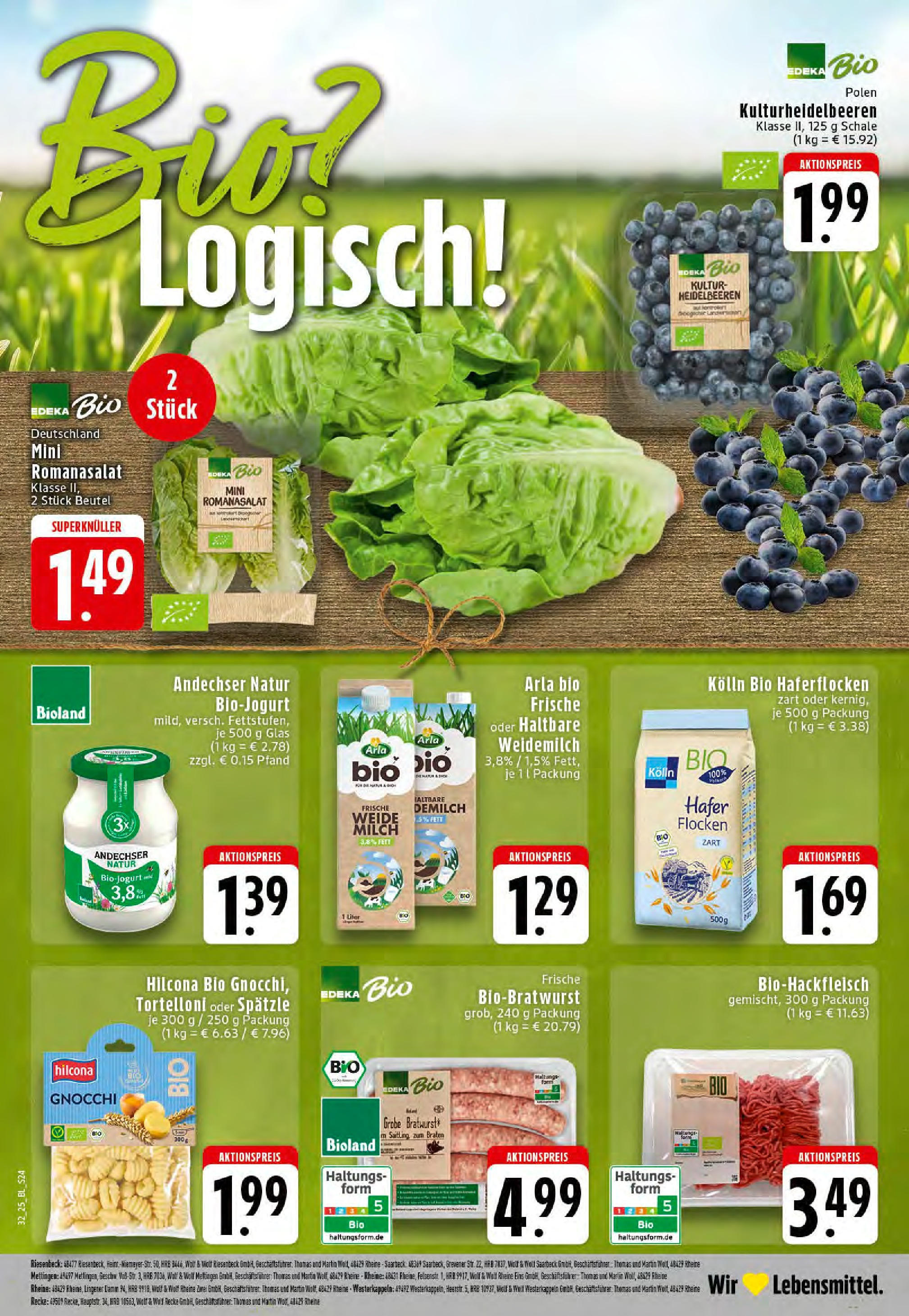 Edeka prospekt Rheine (ab 03.08.2025) » Angebote Online | Seite: 24 | Produkte: Milch, Heidelbeeren, Pasta, Flocken Edeka prospekt Rheine (ab 03.08.2025) » Angebote Online | Seite: 24 | Produkte: Milch, Heidelbeeren, Pasta, Flocken