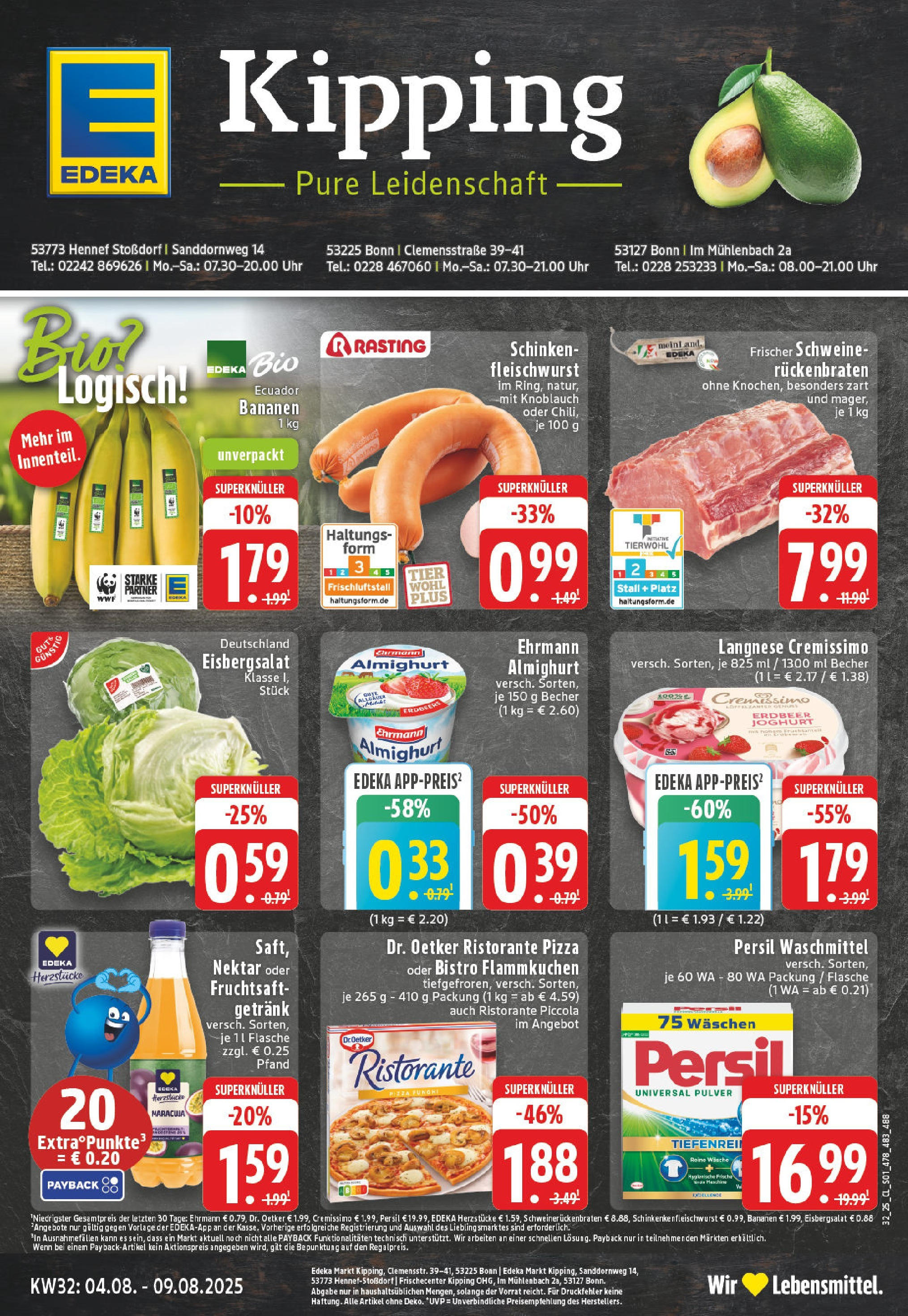 EDEKA Prospekt ab 03.08.2025 - Prospekt Hennef - Stossdorf Online Vorschau von dem Prospekt des Geschäftes Edeka, gültig ab dem 03.08.2025